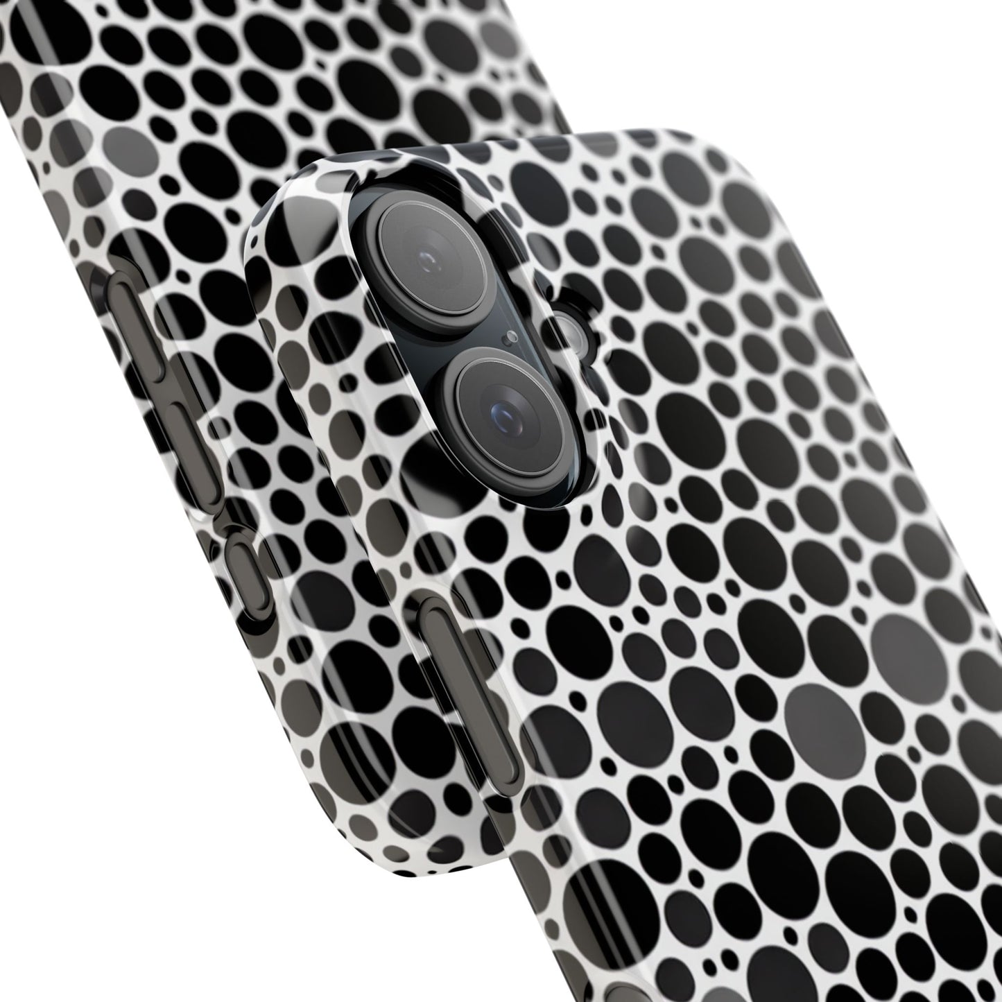 Modern Black Polka Dot Slim Phone Case - Stylish & Protective Cover