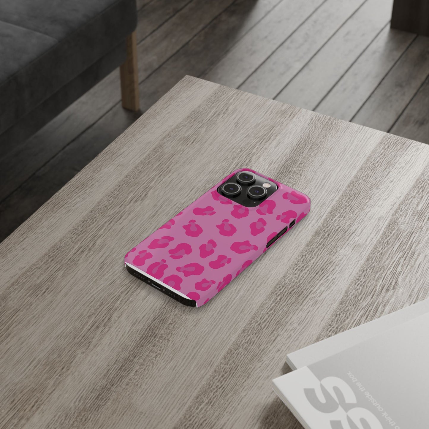 Pink Leopard Print Slim Phone Case - Stylish & Trendy Protection