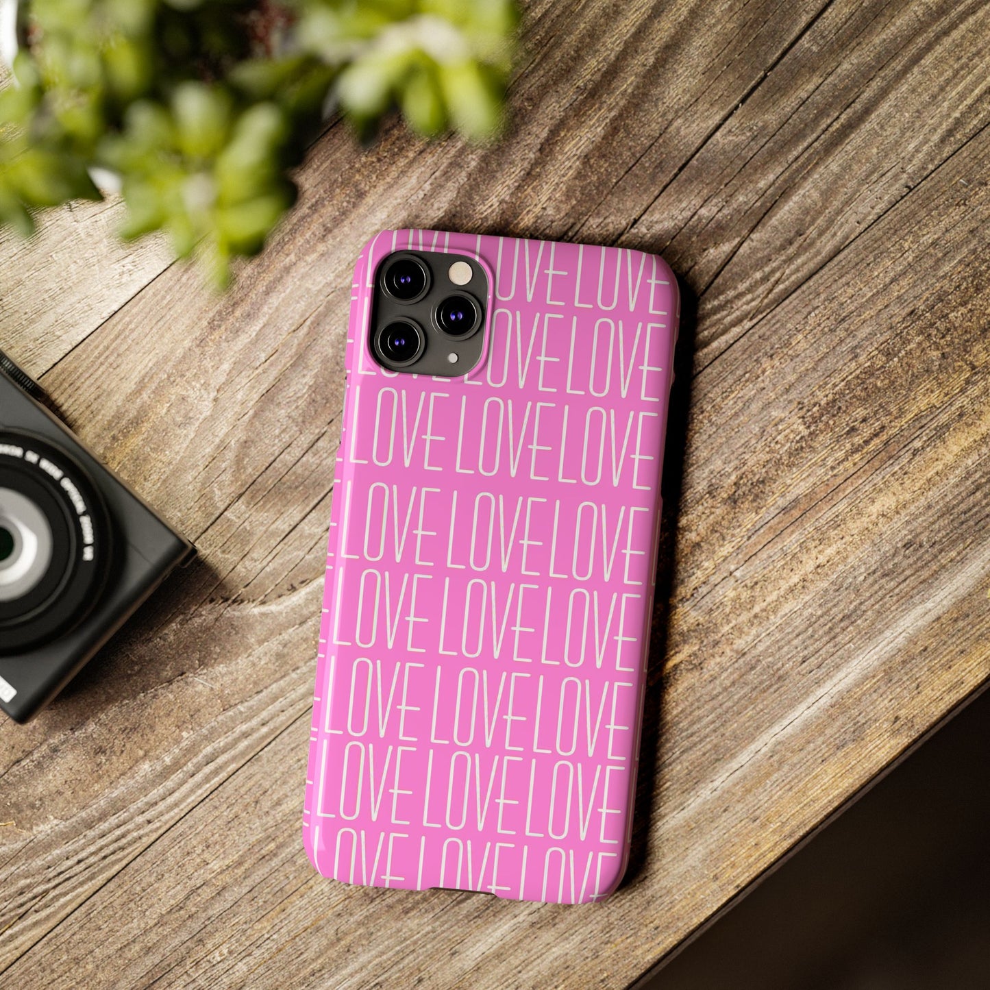 Pink Love Slim Phone Case - Perfect Gift for Valentine's Day, Anniversaries, and Loving Moments