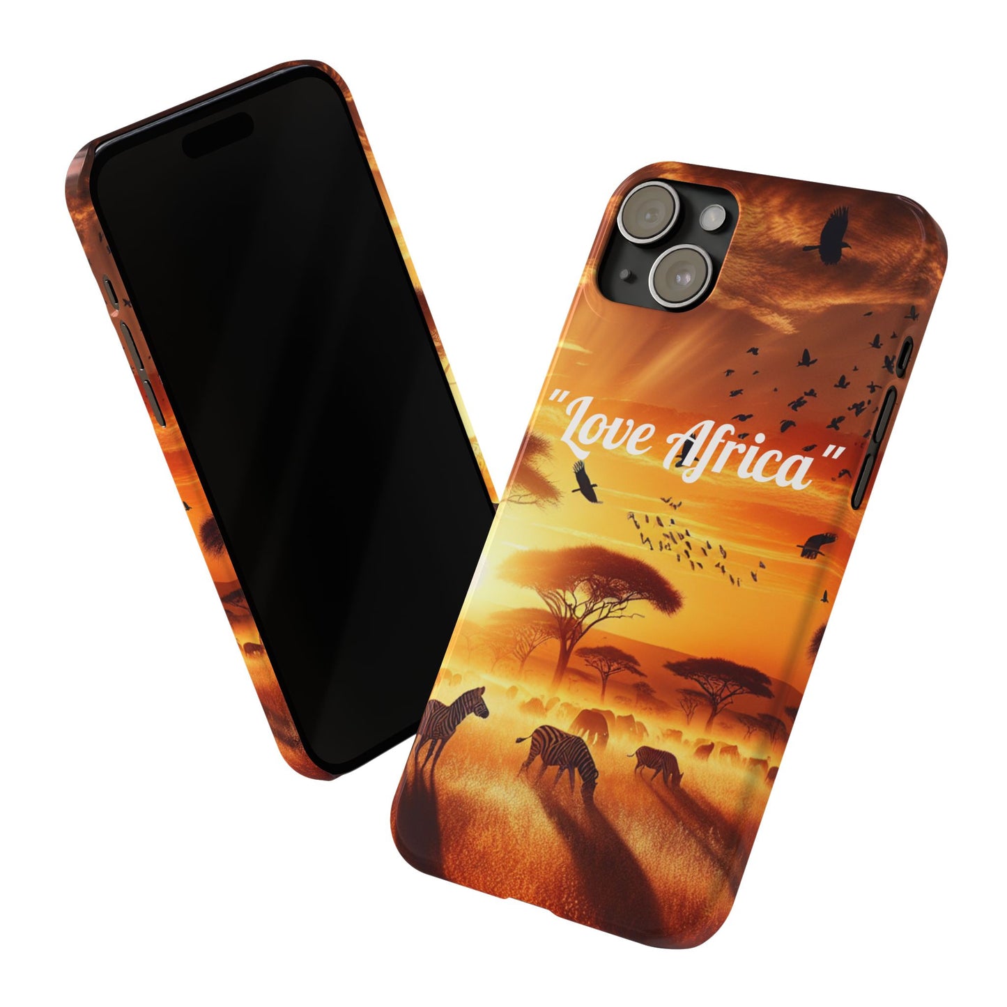 Slim Phone Case - "Love Africa" Sunset Design - Perfect Gift for Nature Lovers