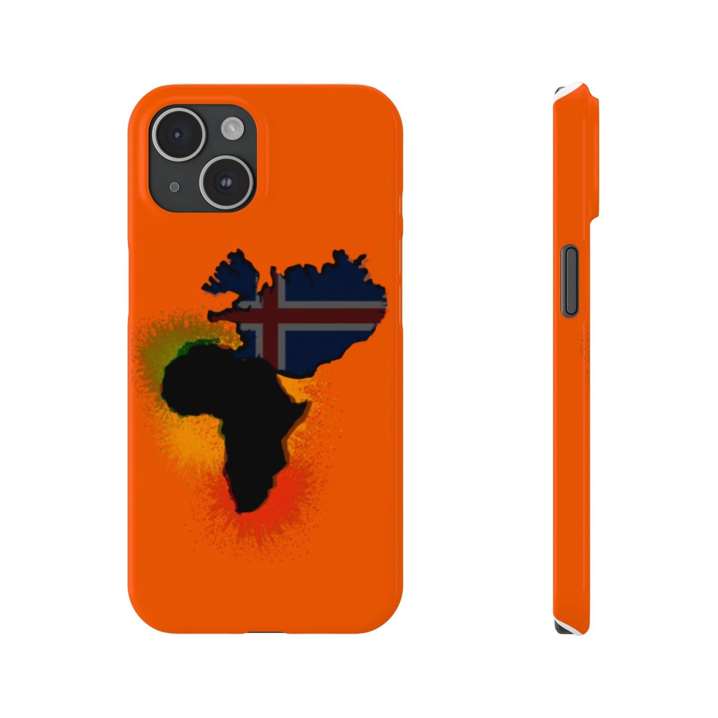 Bold African Map Slim Phone Case with Icelandic Flag