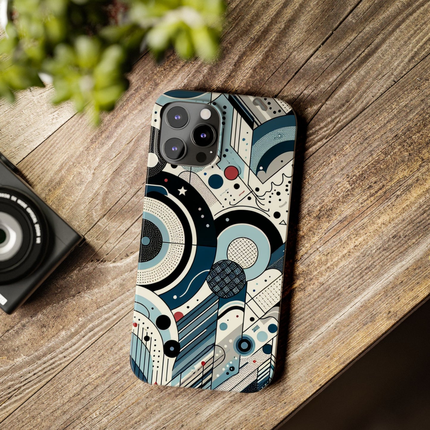 Stylish Geometric Slim Phone Case - Modern Abstract Design