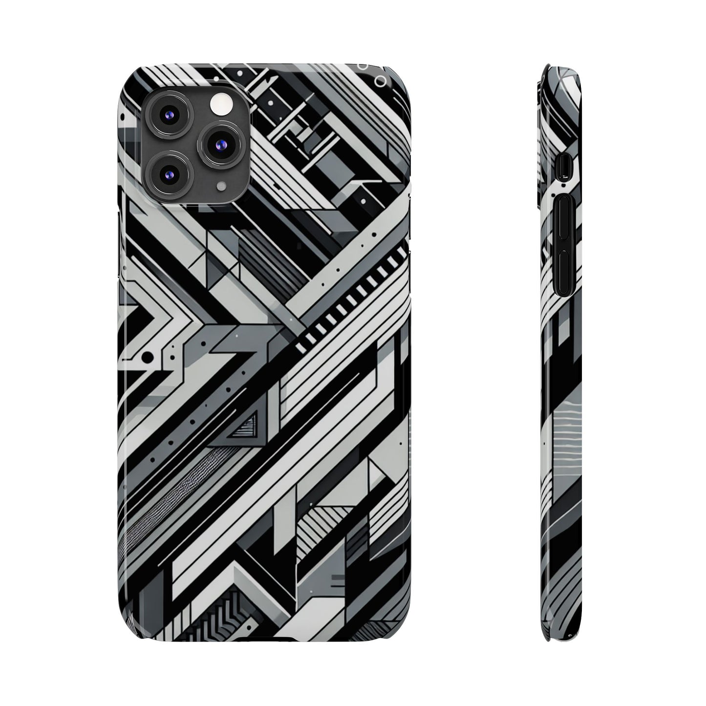 Modern Geometric Slim Phone Case - Stylish Abstract Design