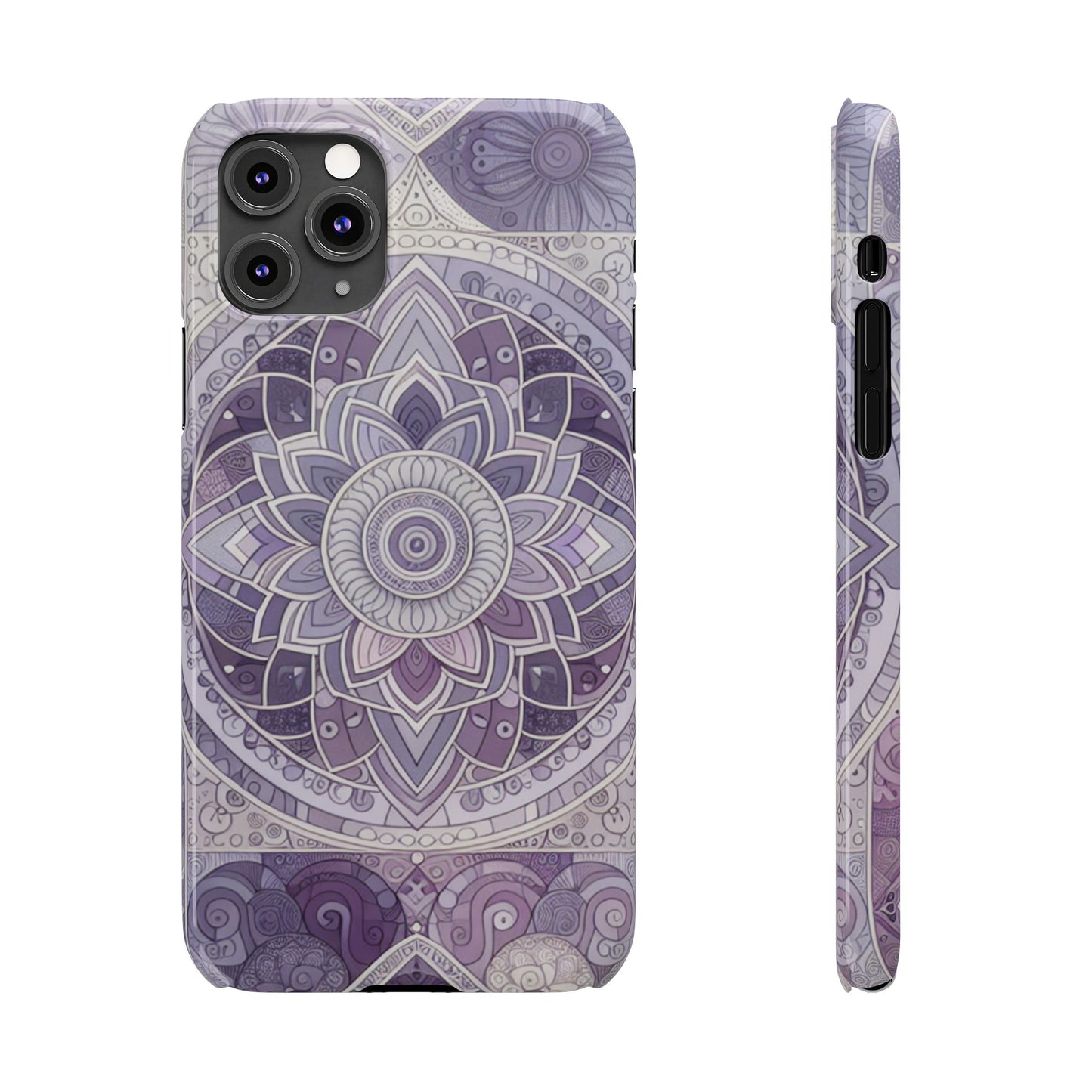 Elegant Mandala Slim Phone Case – Purple Harmony Design