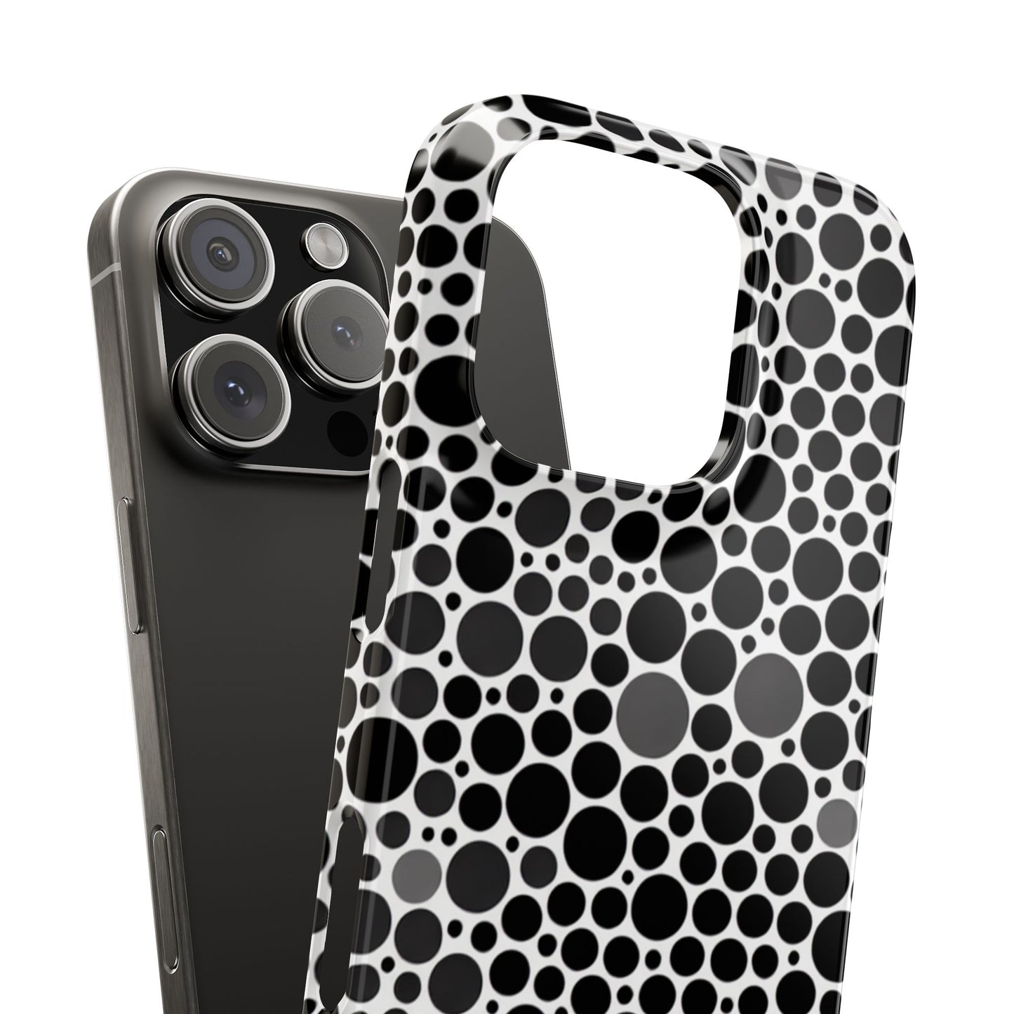 Modern Black Polka Dot Slim Phone Case - Stylish & Protective Cover