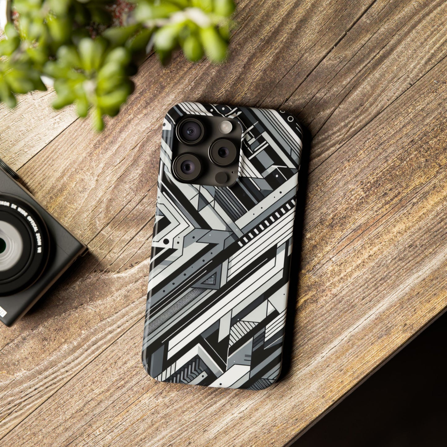 Modern Geometric Slim Phone Case - Stylish Abstract Design