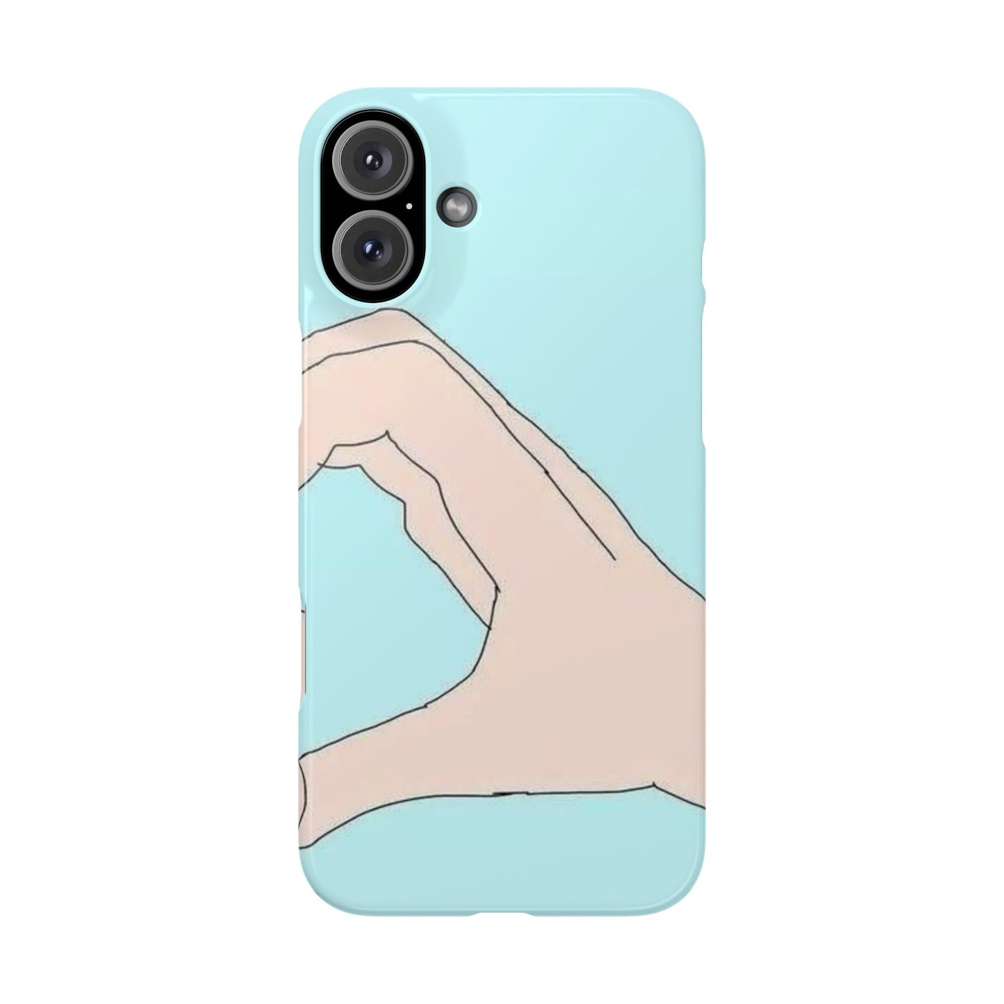 Artistic Heart Gesture Slim Phone Case - Perfect Gift for Loved Ones