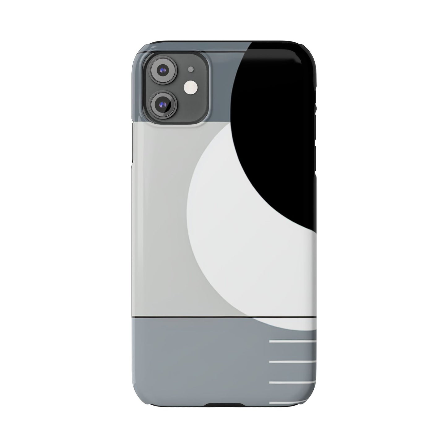 Minimalist Abstract Slim Phone Case - Modern Black and Gray Design