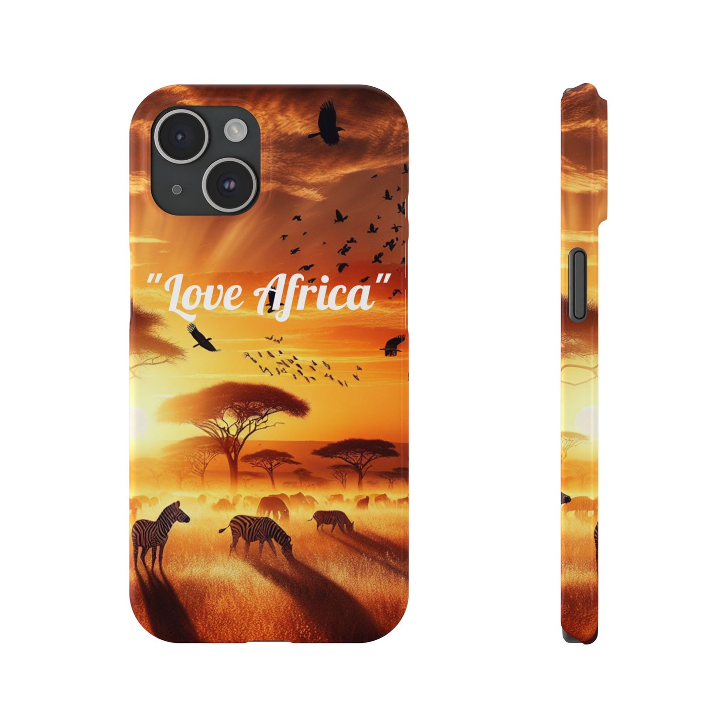 Slim Phone Case - "Love Africa" Sunset Design - Perfect Gift for Nature Lovers