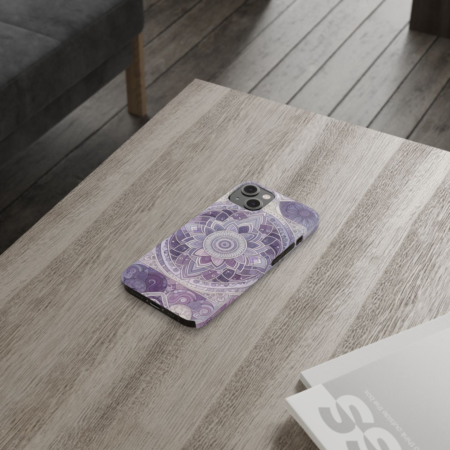 Elegant Mandala Slim Phone Case – Purple Harmony Design