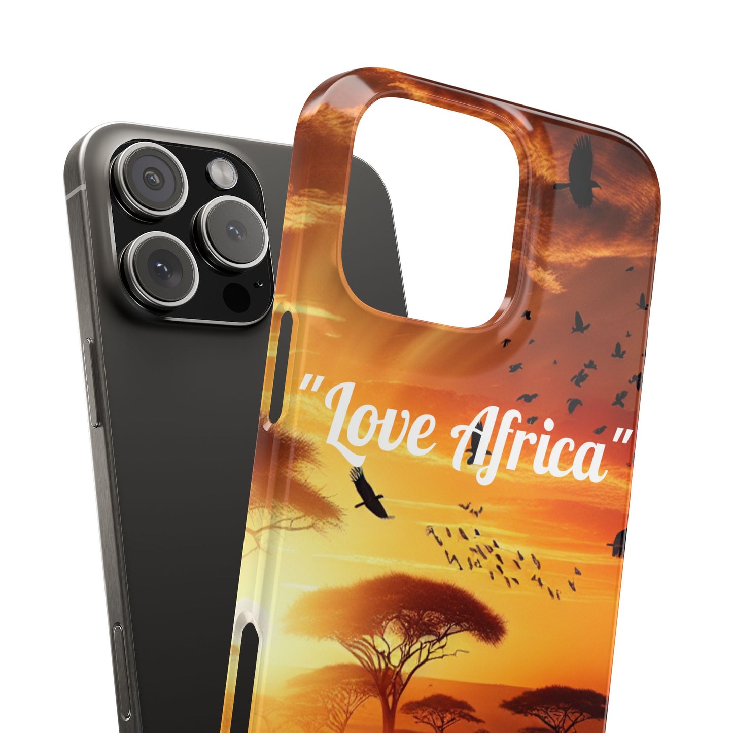 Slim Phone Case - "Love Africa" Sunset Design - Perfect Gift for Nature Lovers