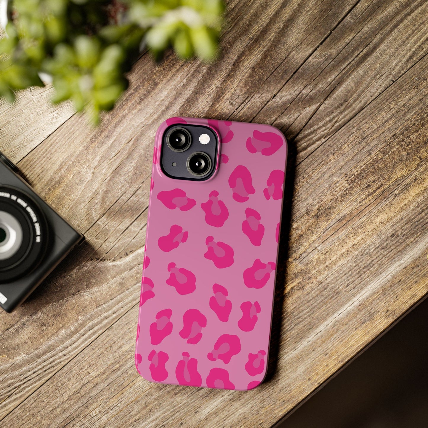 Pink Leopard Print Slim Phone Case - Stylish & Trendy Protection