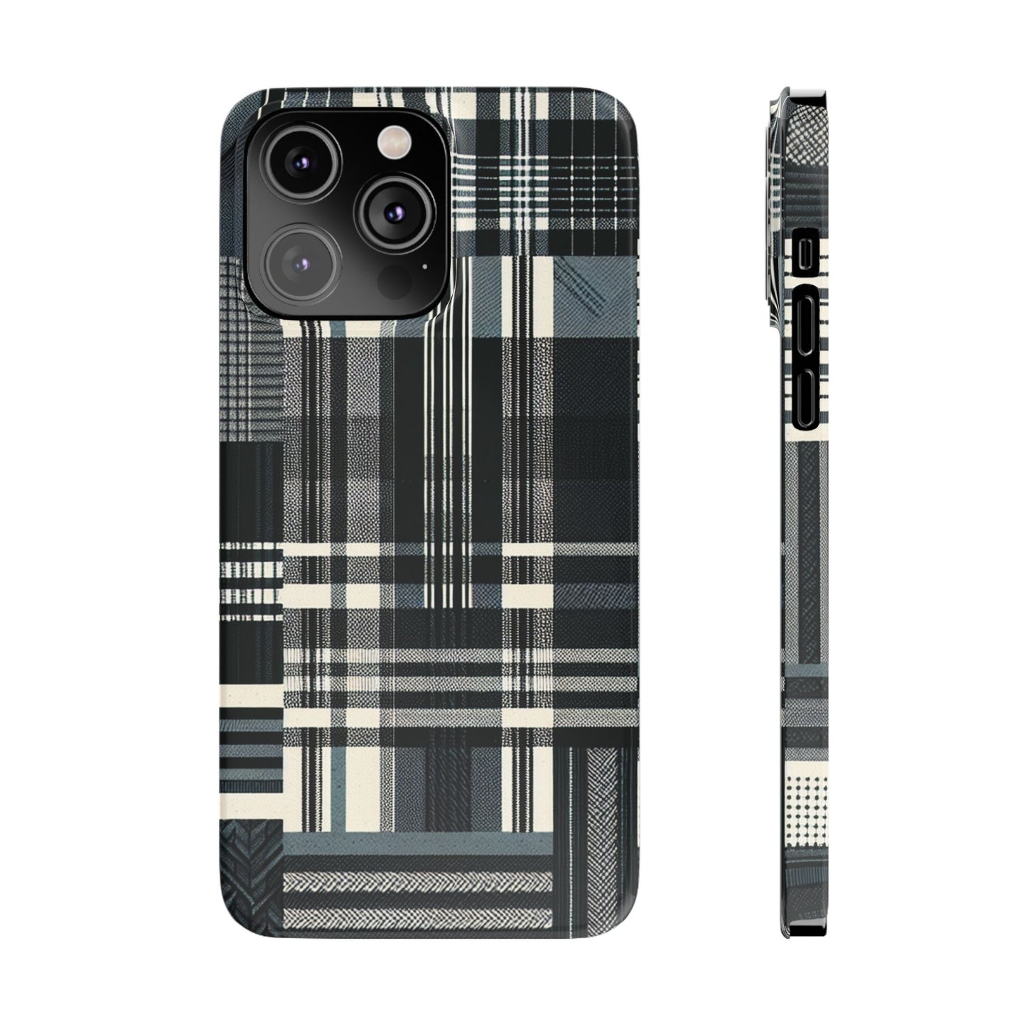 Chic Black and White Slim Phone Case - Stylish Protection for Your Device