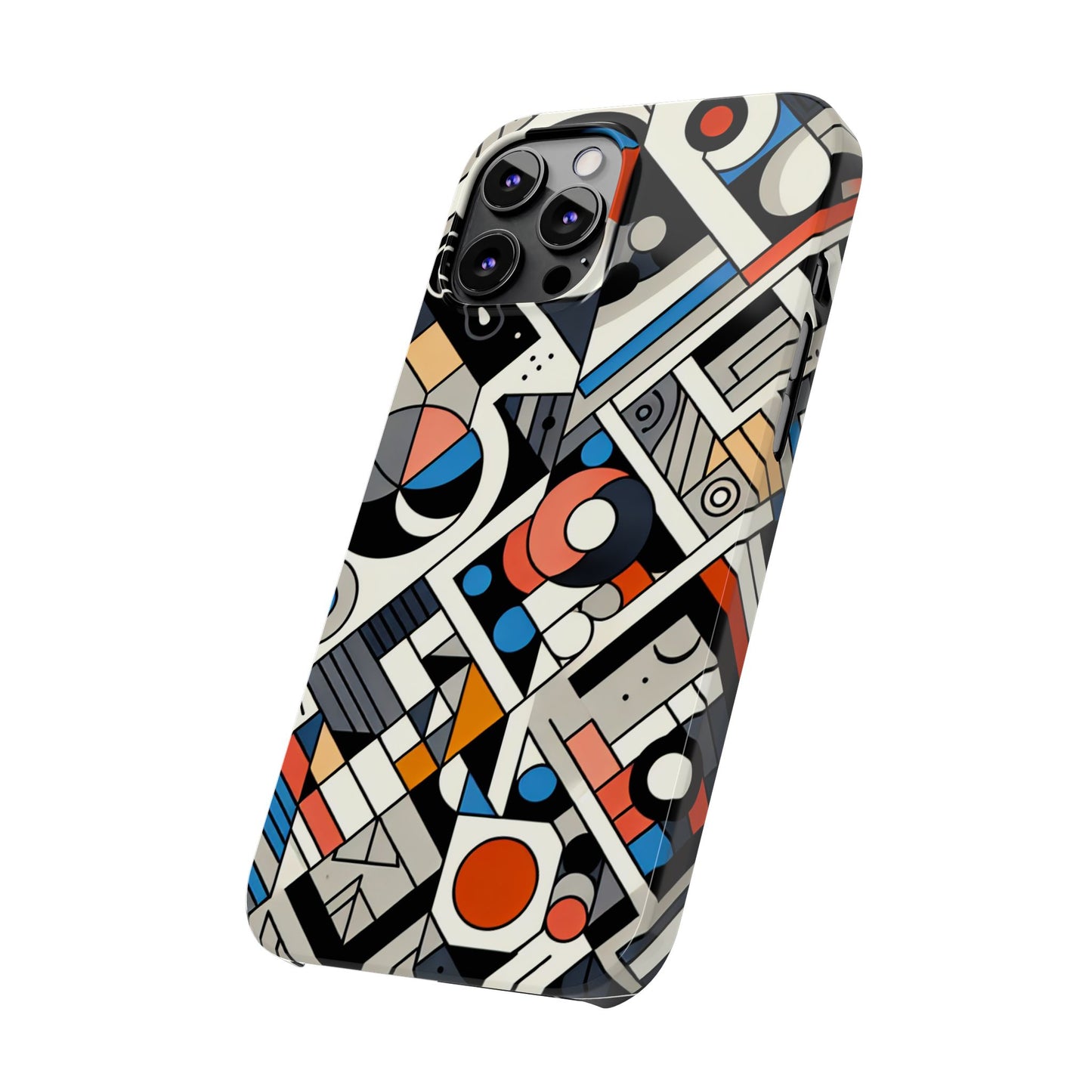 Modern Abstract Slim Phone Case - Colorful Geometric Design