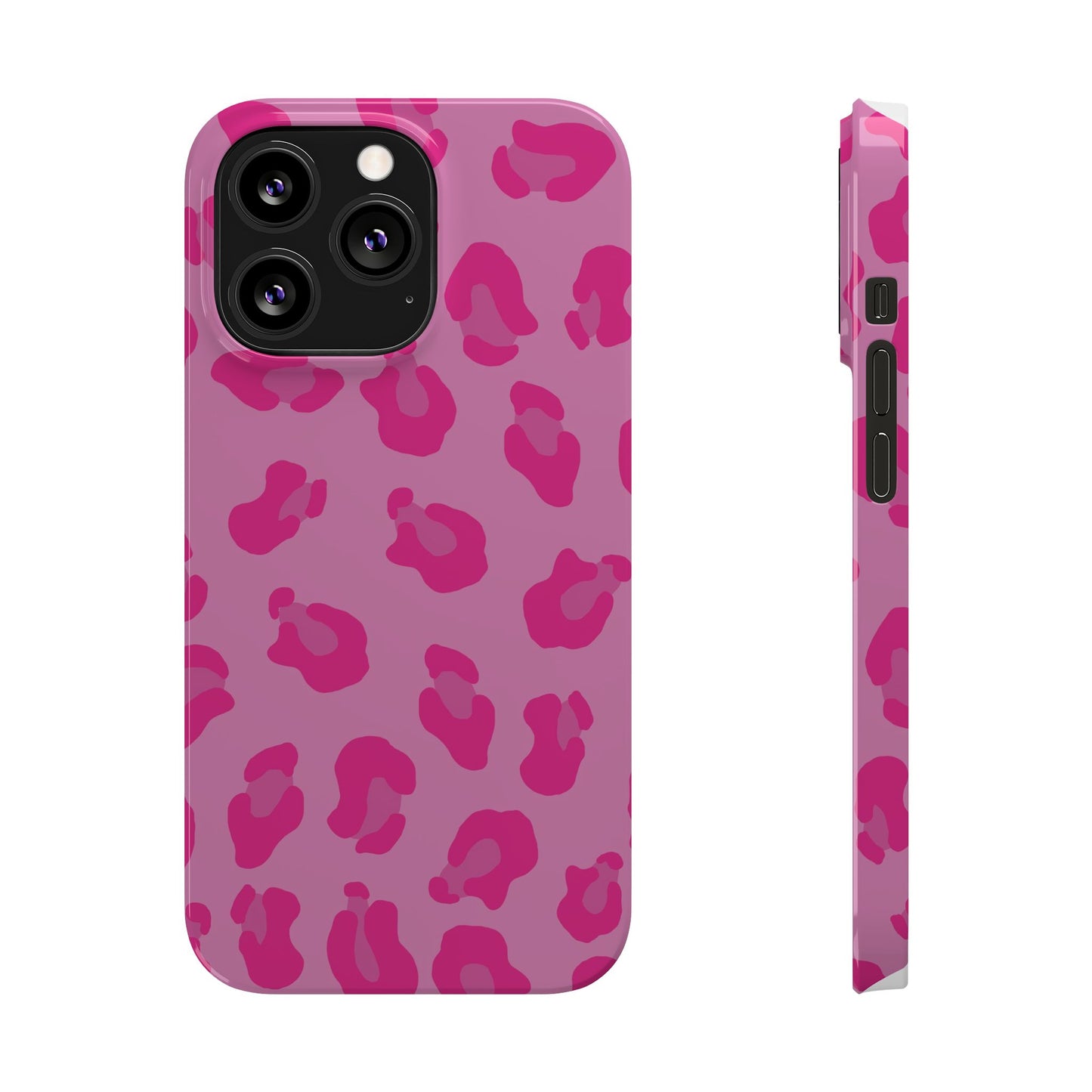 Pink Leopard Print Slim Phone Case - Stylish & Trendy Protection