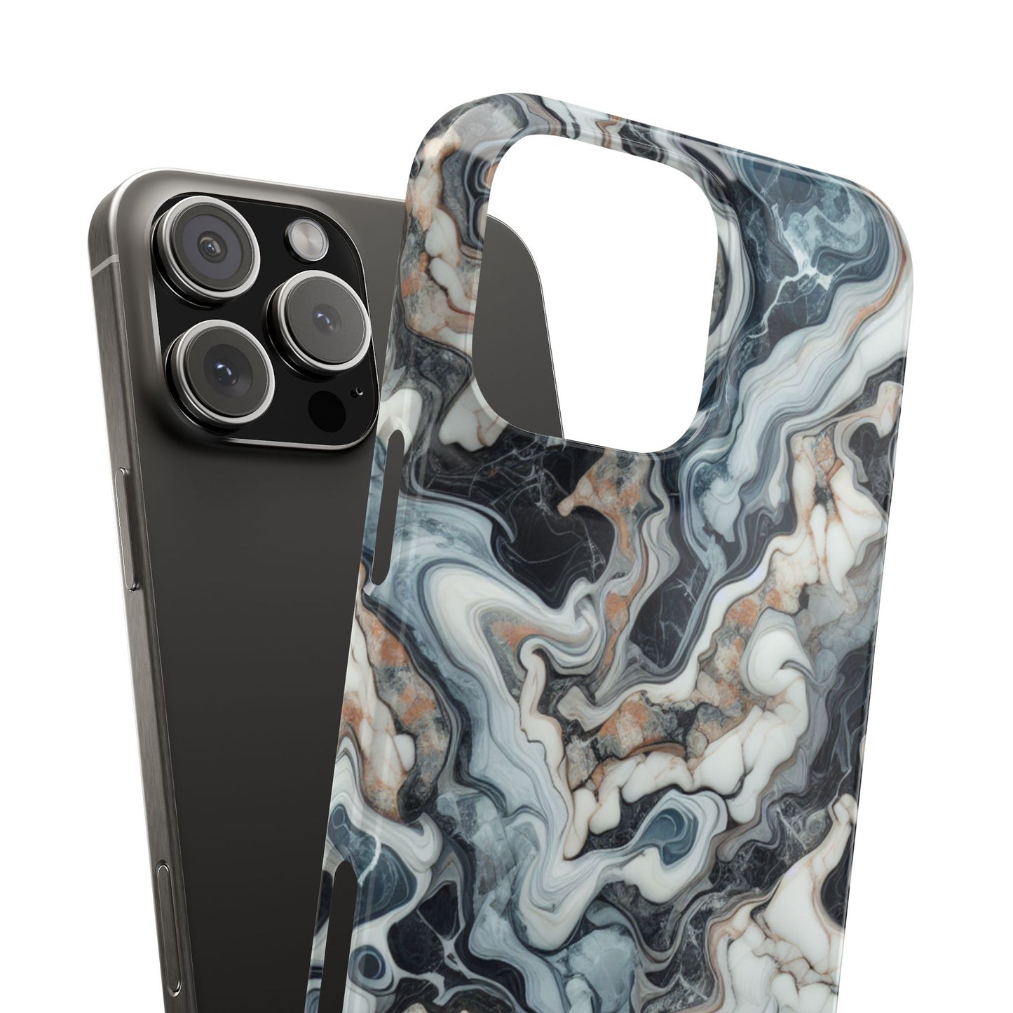 Artistic Marble Slim Phone Case - Elegant Design for Modern Aesthetics