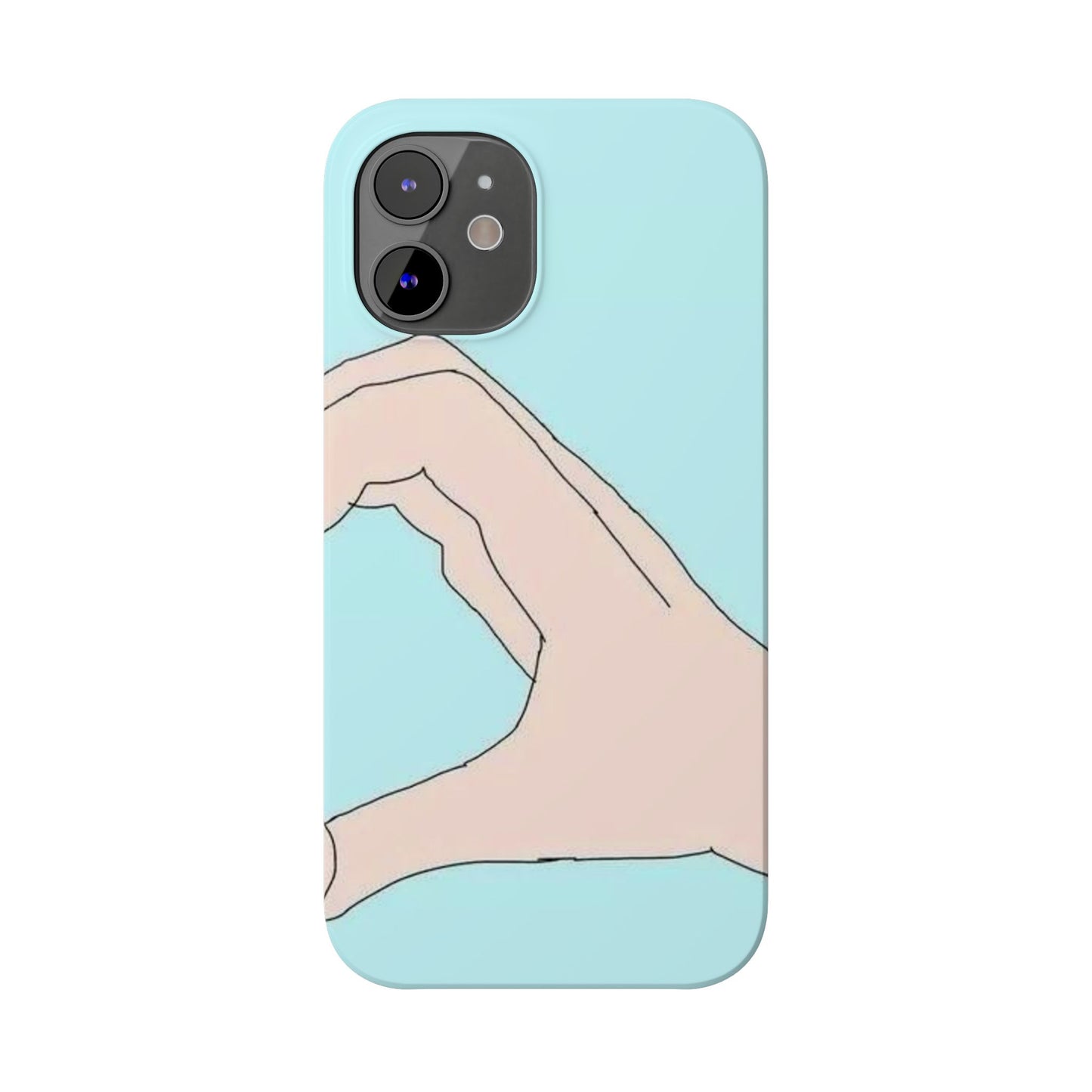 Artistic Heart Gesture Slim Phone Case - Perfect Gift for Loved Ones