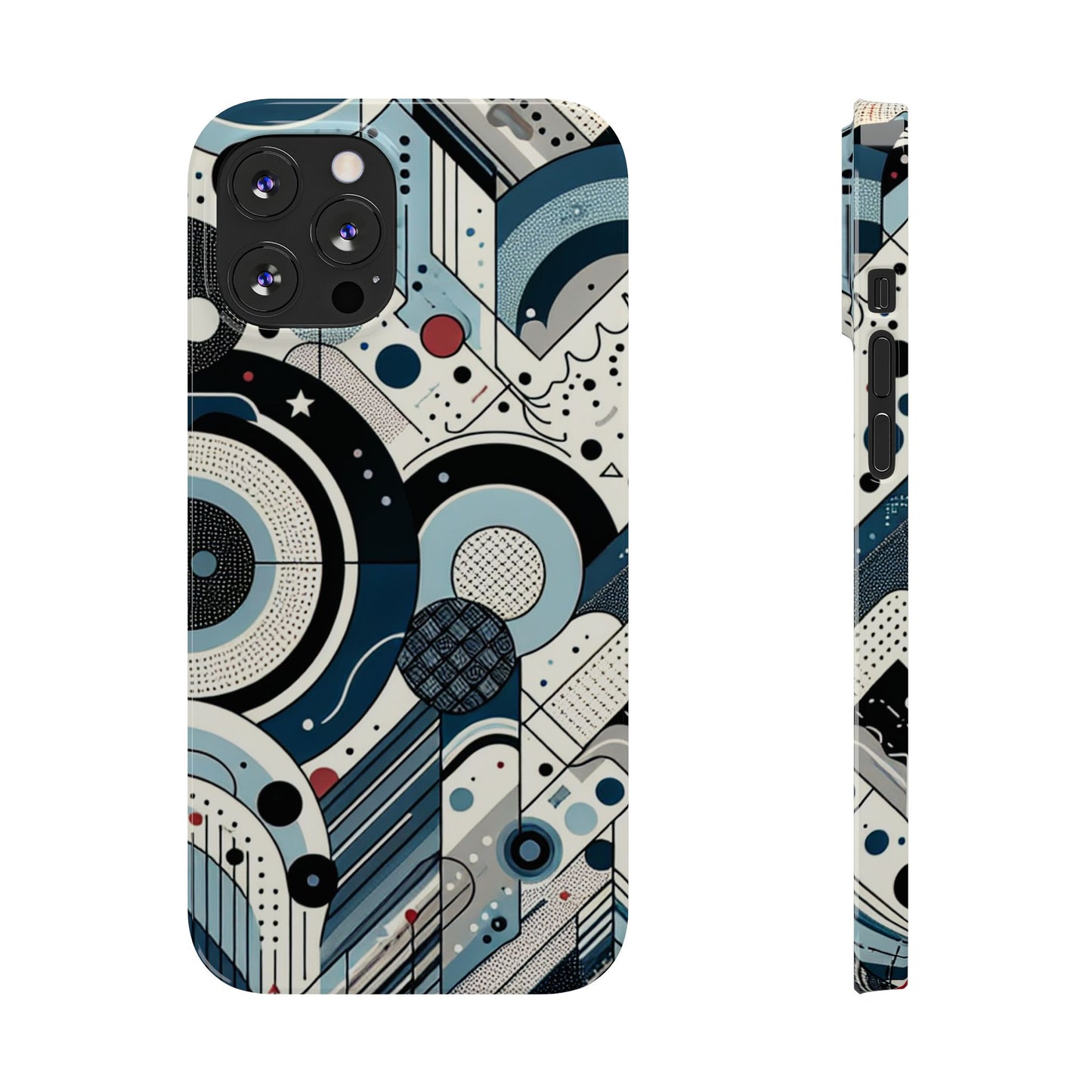 Stylish Geometric Slim Phone Case - Modern Abstract Design