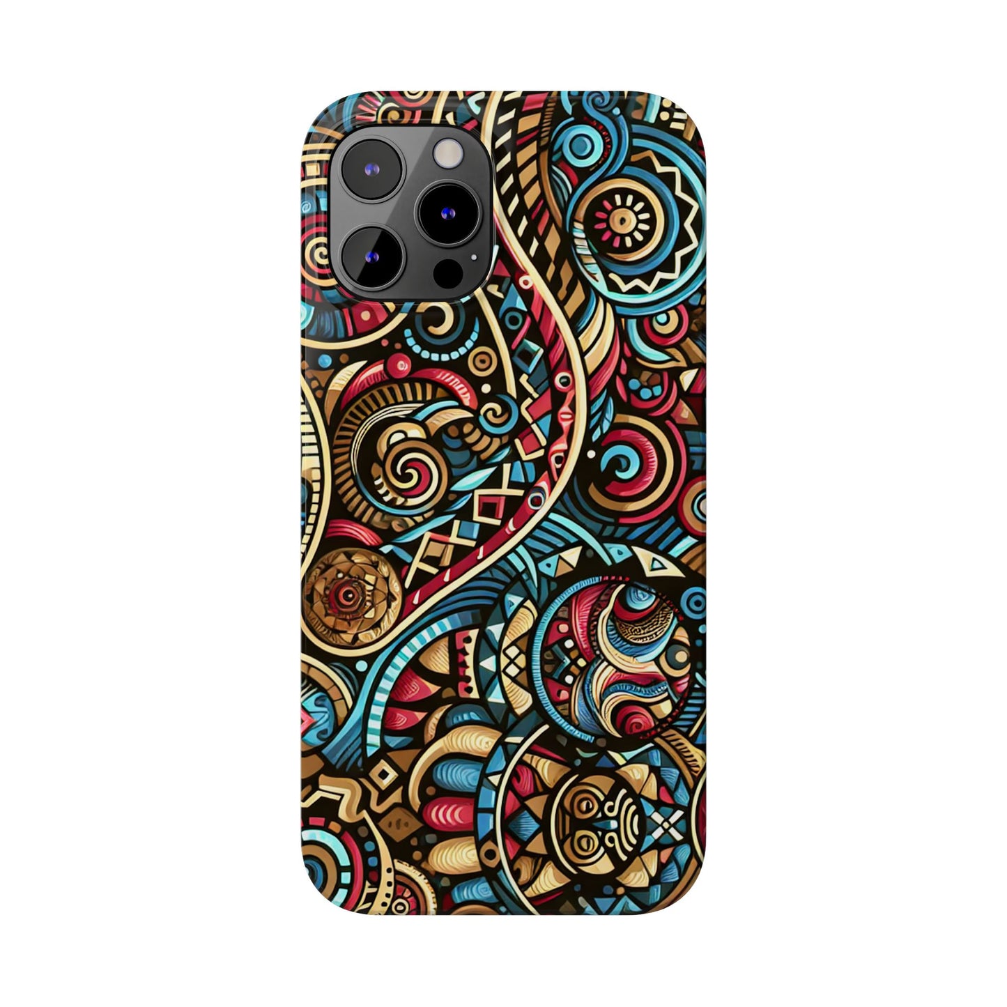 Vibrant Bohemian Slim Phone Case - Artistic Swirl Design