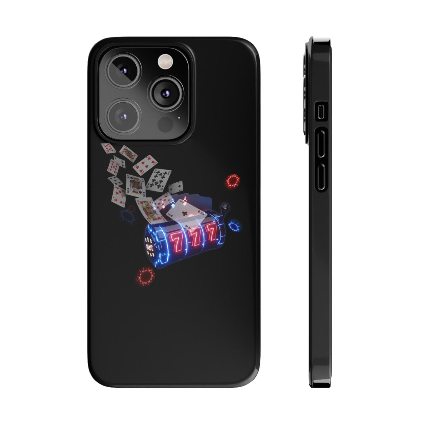 Lucky 777 Slim Phone Case - Casino Vibe, Perfect for Gamblers and Card Players