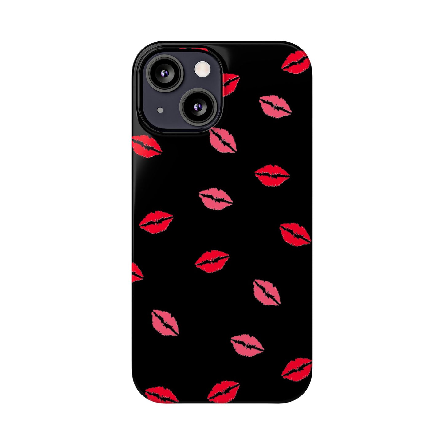 Kiss Mark Slim Phone Case - Chic Lip Print Design for Fashion Lovers