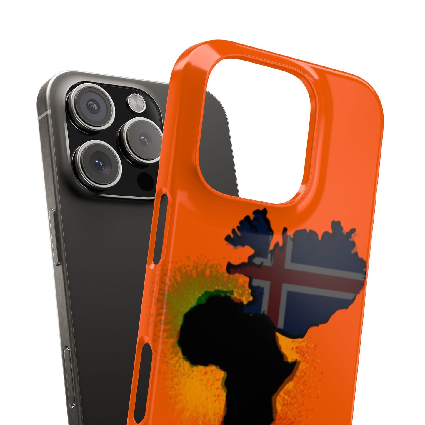 Bold African Map Slim Phone Case with Icelandic Flag