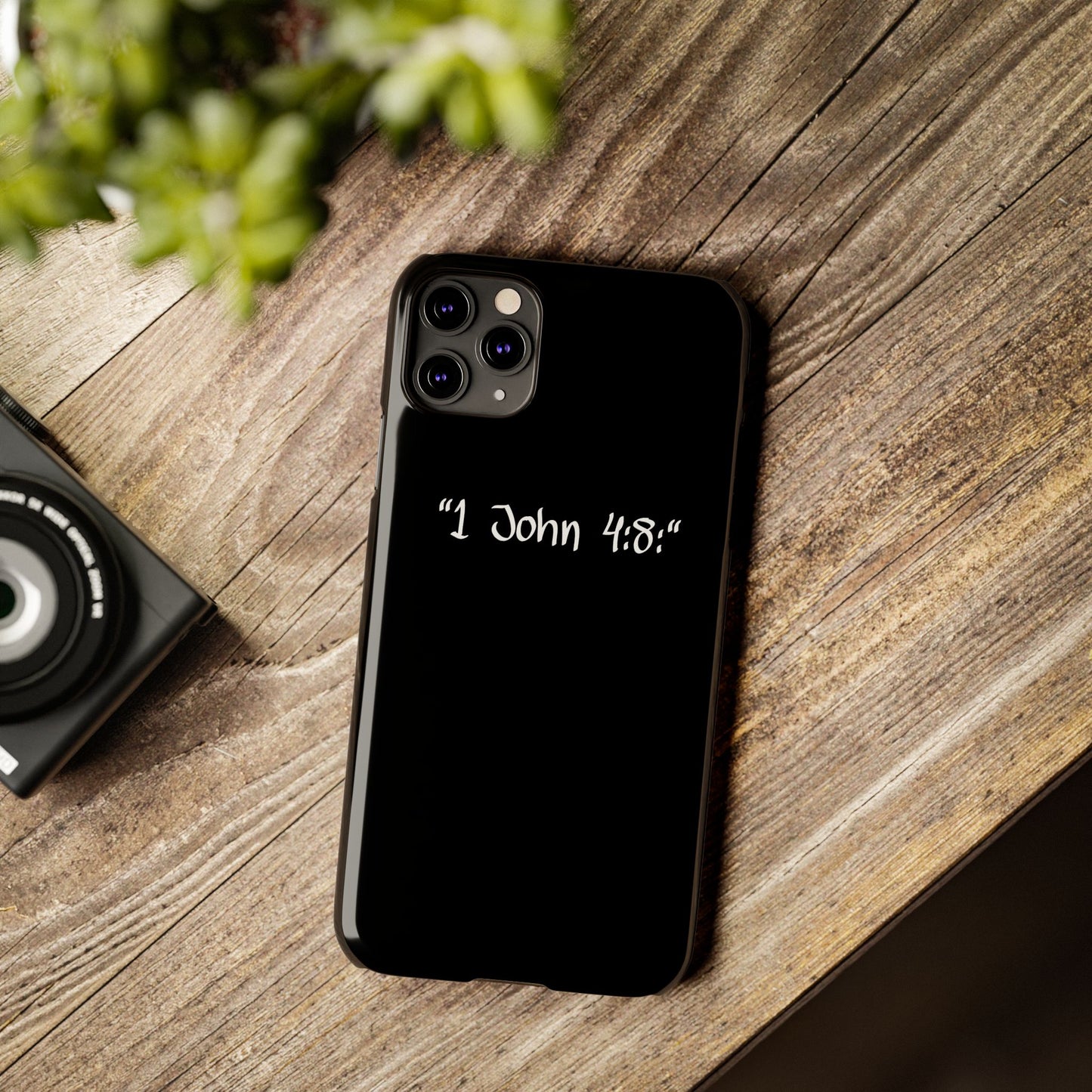 Bible verse "1 John 4:8" - iPhone Case