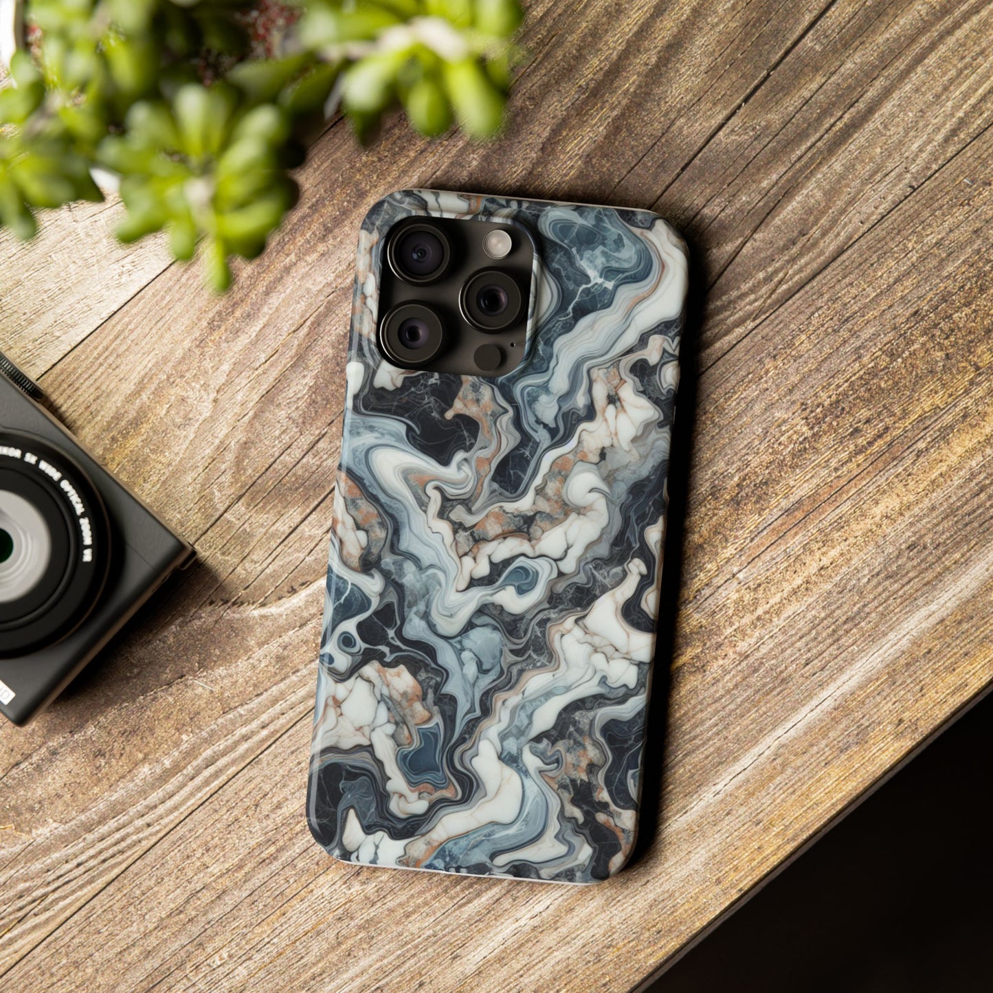 Artistic Marble Slim Phone Case - Elegant Design for Modern Aesthetics