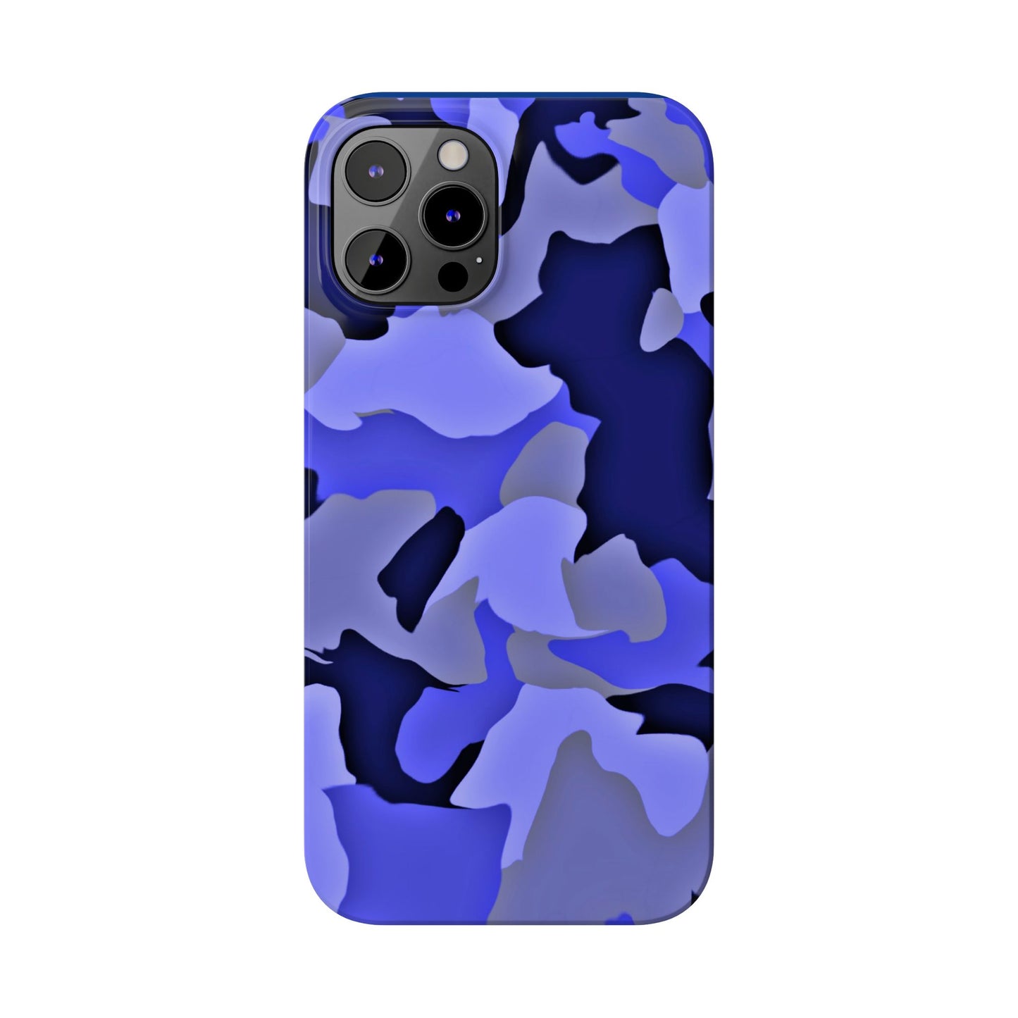 Stylish Slim Phone Case - Blue Abstract Camo Design for Trendsetters