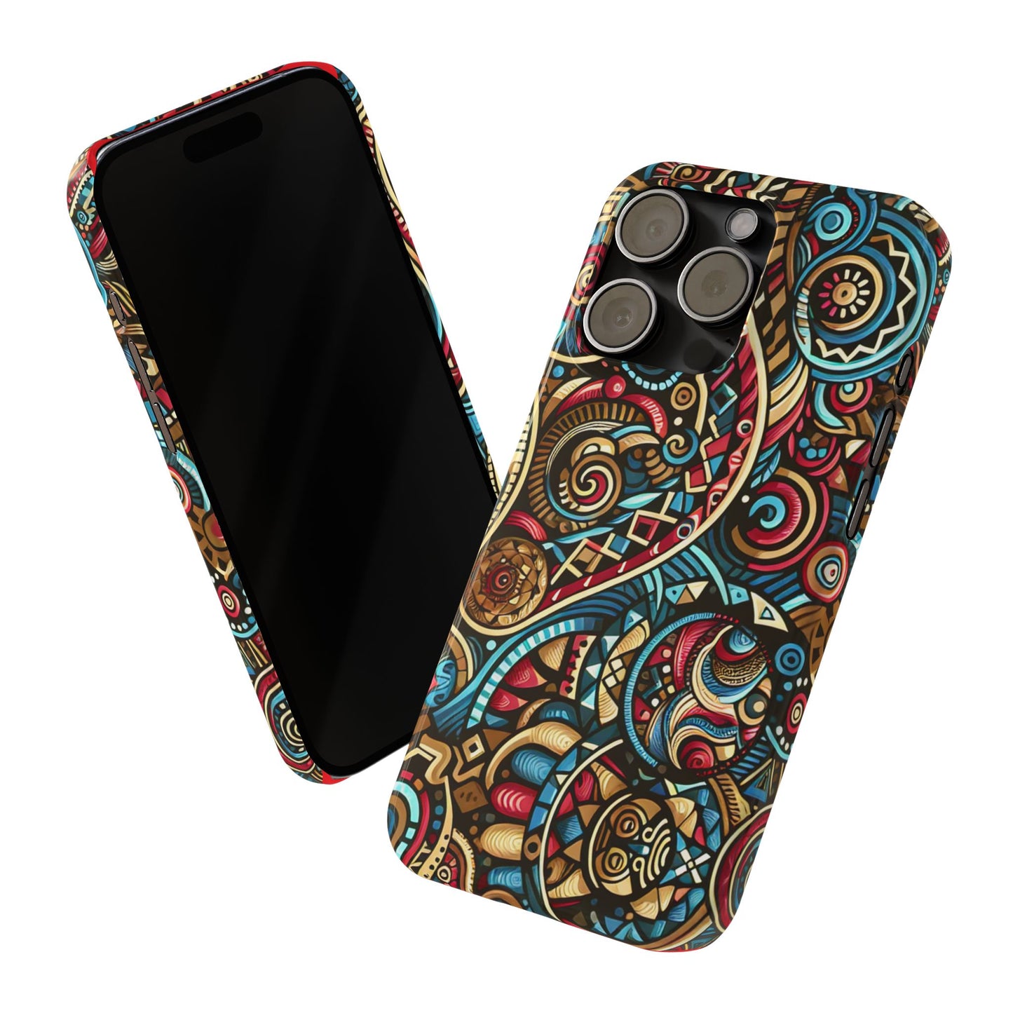 Vibrant Bohemian Slim Phone Case - Artistic Swirl Design