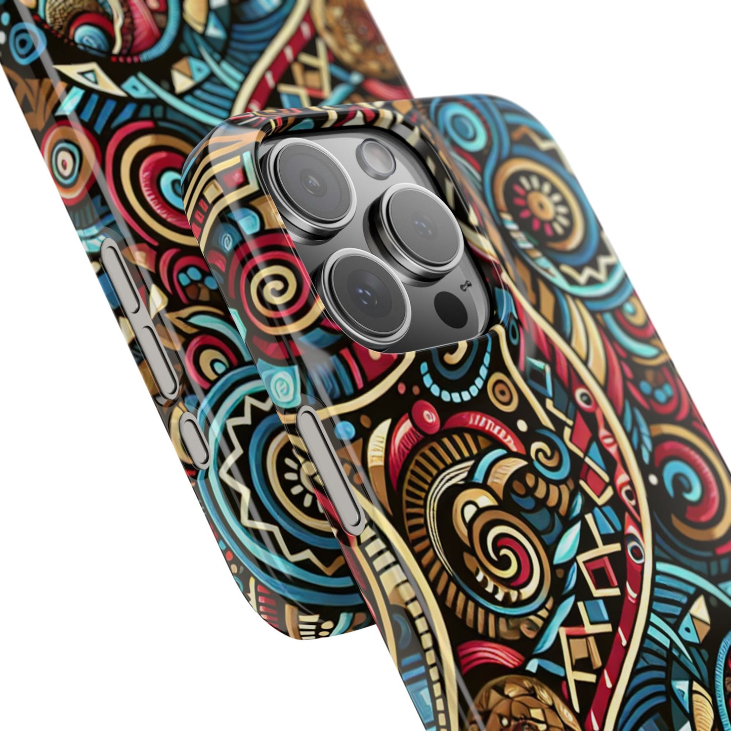 Vibrant Bohemian Slim Phone Case - Artistic Swirl Design