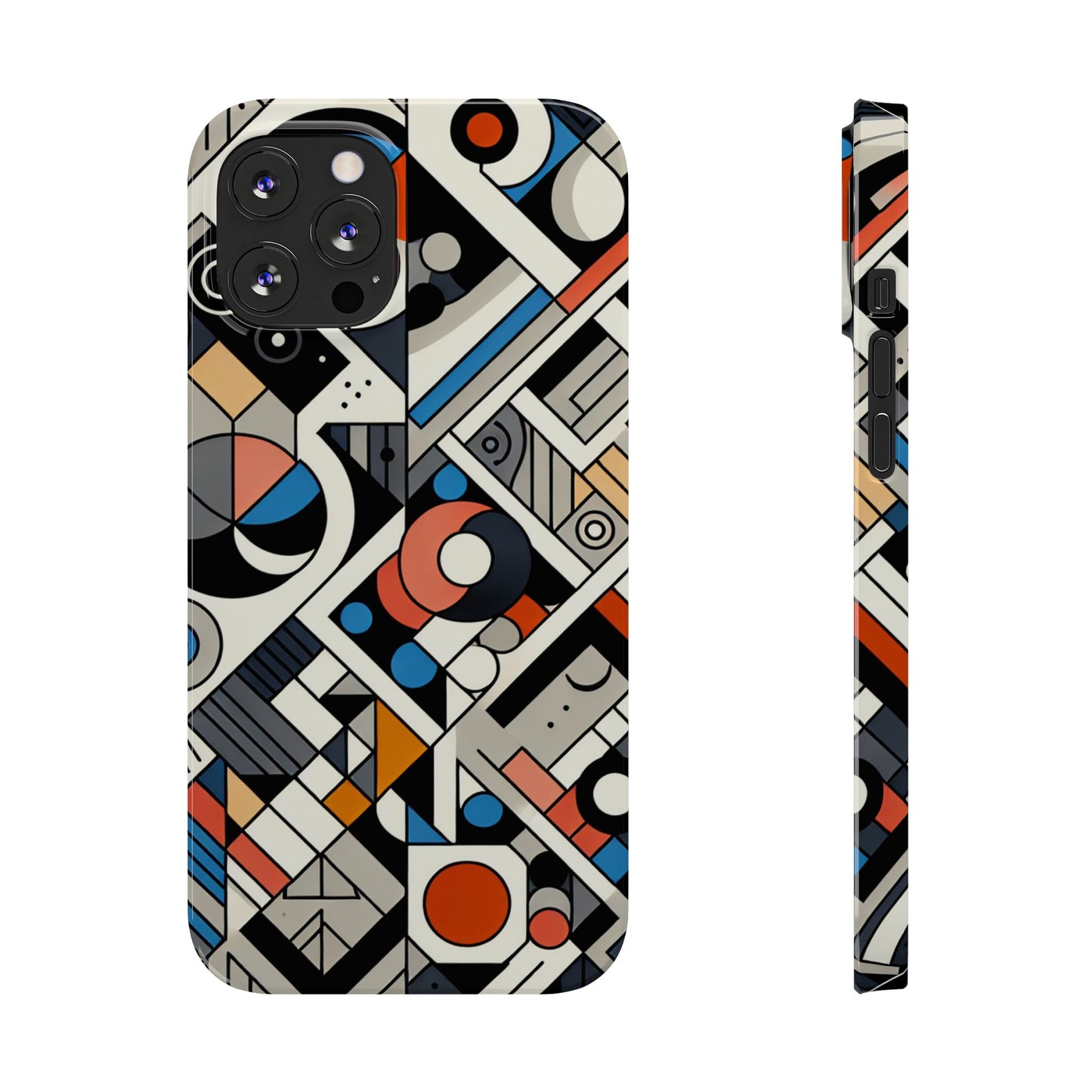 Modern Abstract Slim Phone Case - Colorful Geometric Design