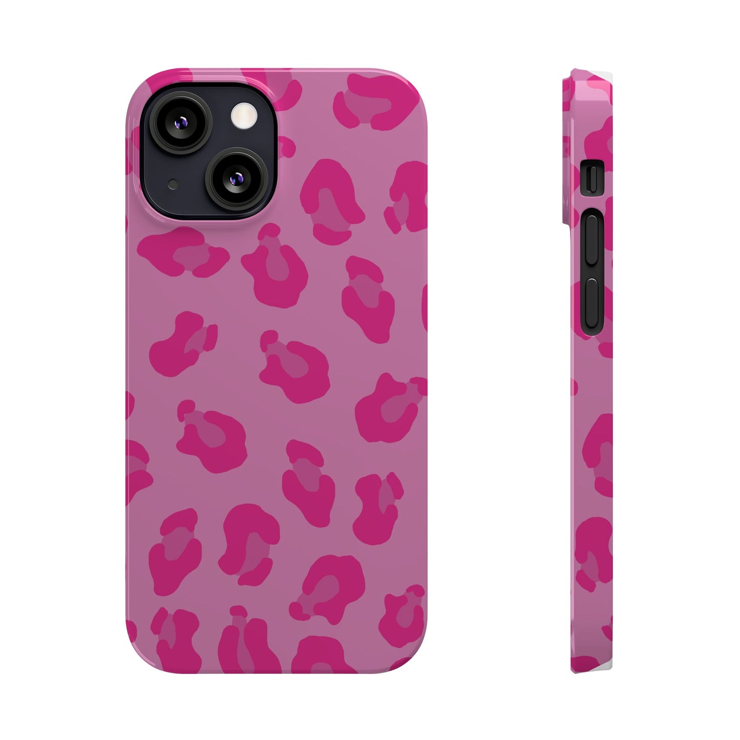 Pink Leopard Print Slim Phone Case - Stylish & Trendy Protection