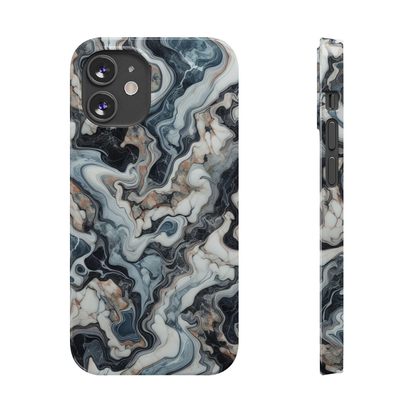 Artistic Marble Slim Phone Case - Elegant Design for Modern Aesthetics