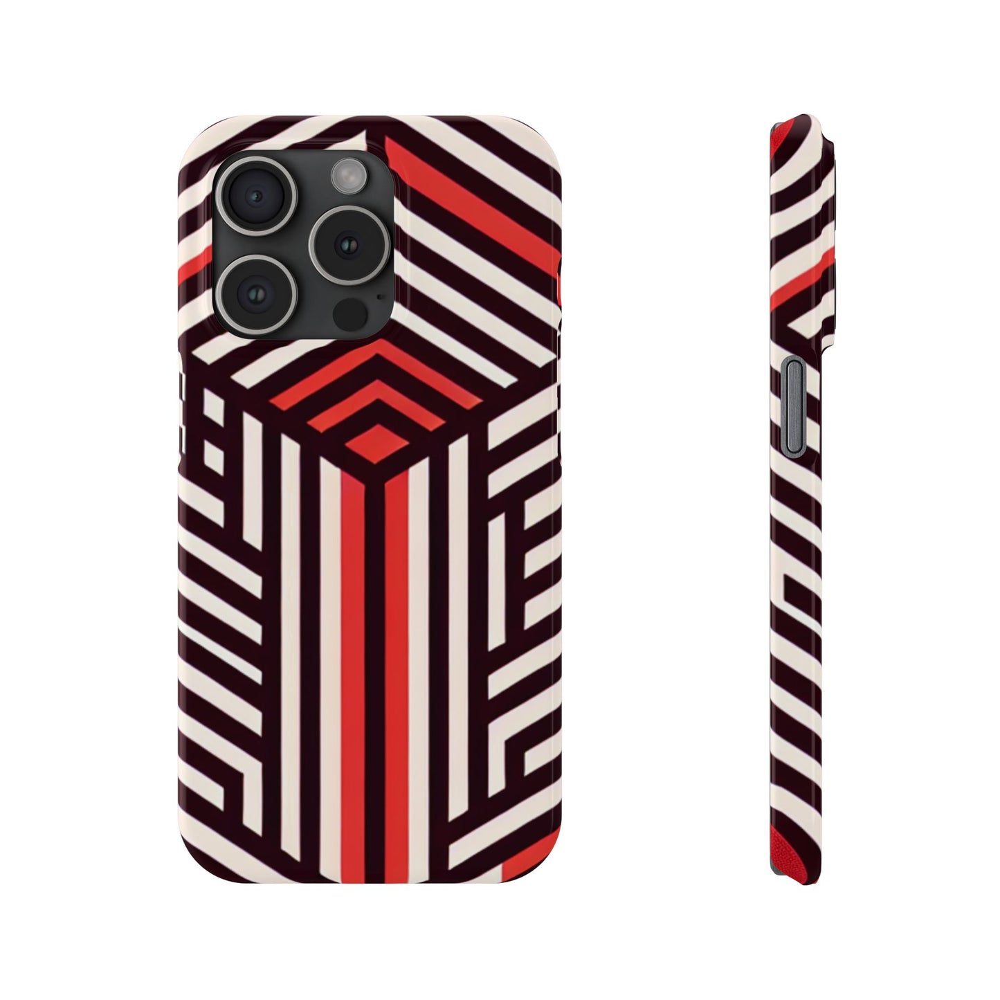 Geometric Slim Phone Case - Modern Abstract Design for Minimalist Style