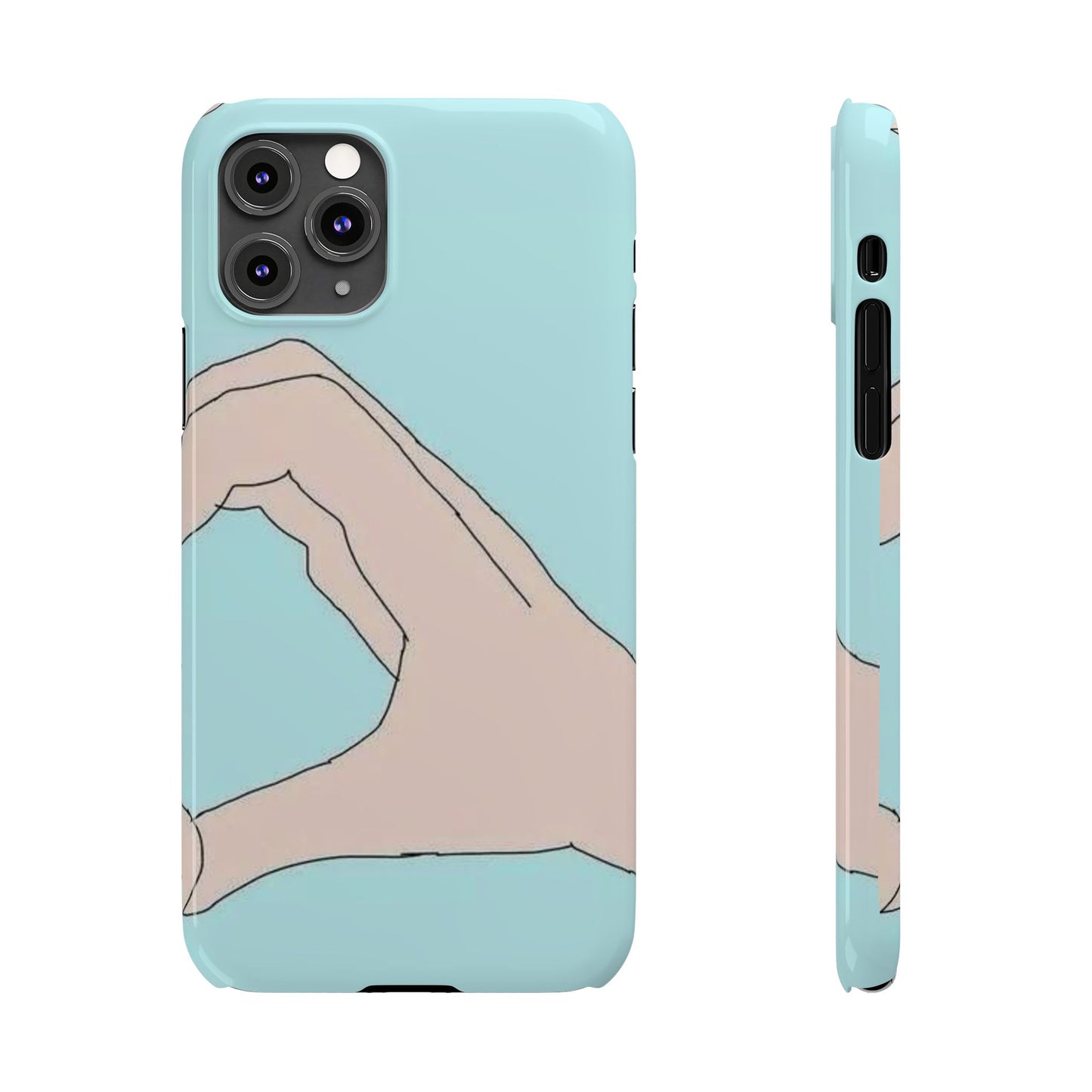 Artistic Heart Gesture Slim Phone Case - Perfect Gift for Loved Ones