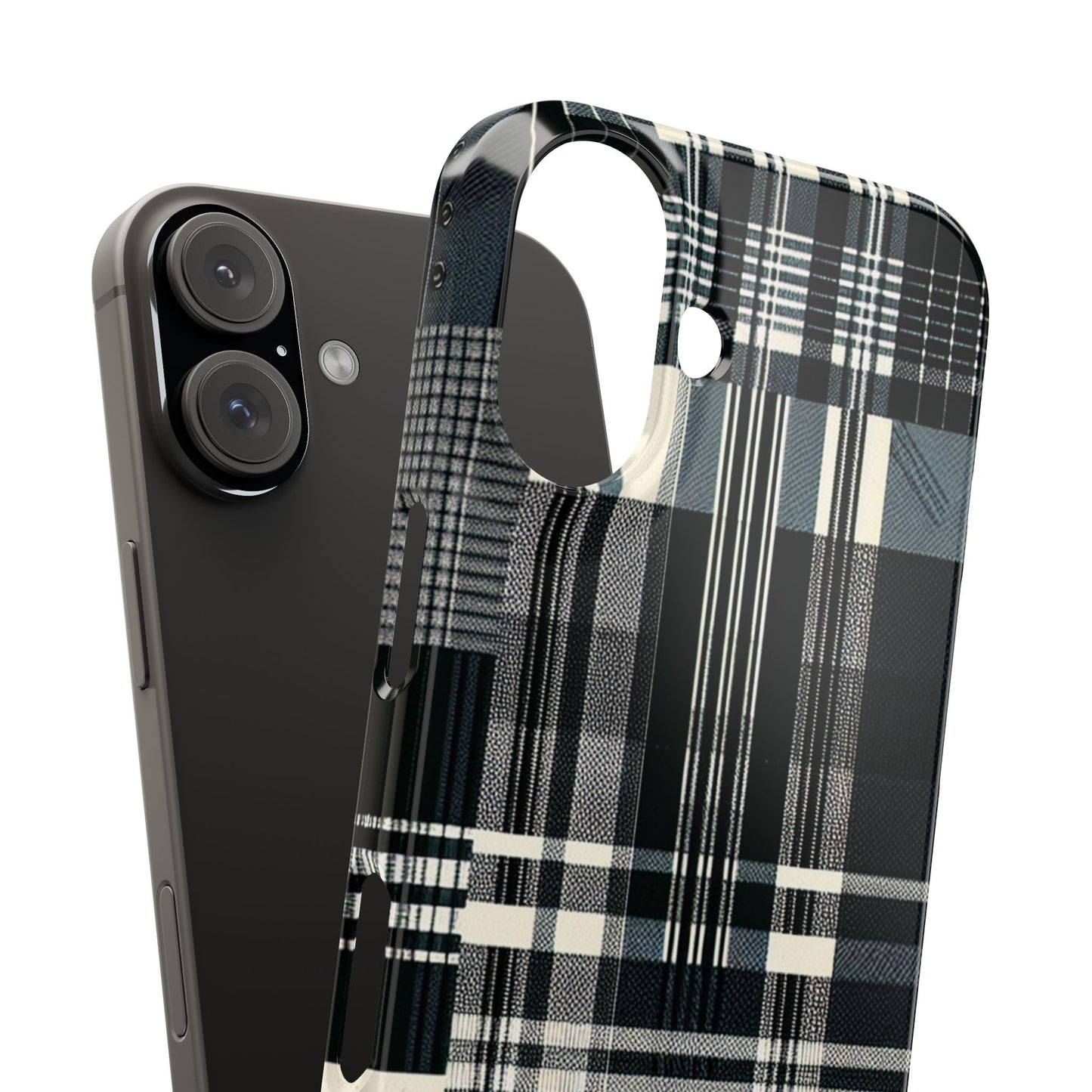 Chic Black and White Slim Phone Case - Stylish Protection for Your Device