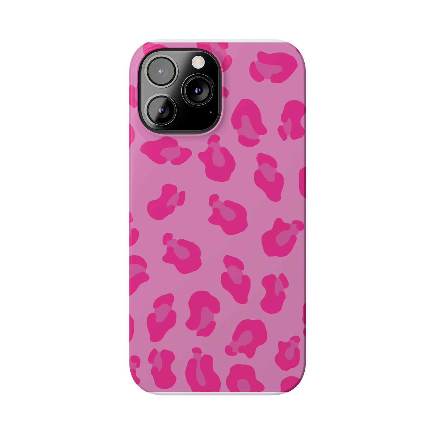 Pink Leopard Print Slim Phone Case - Stylish & Trendy Protection