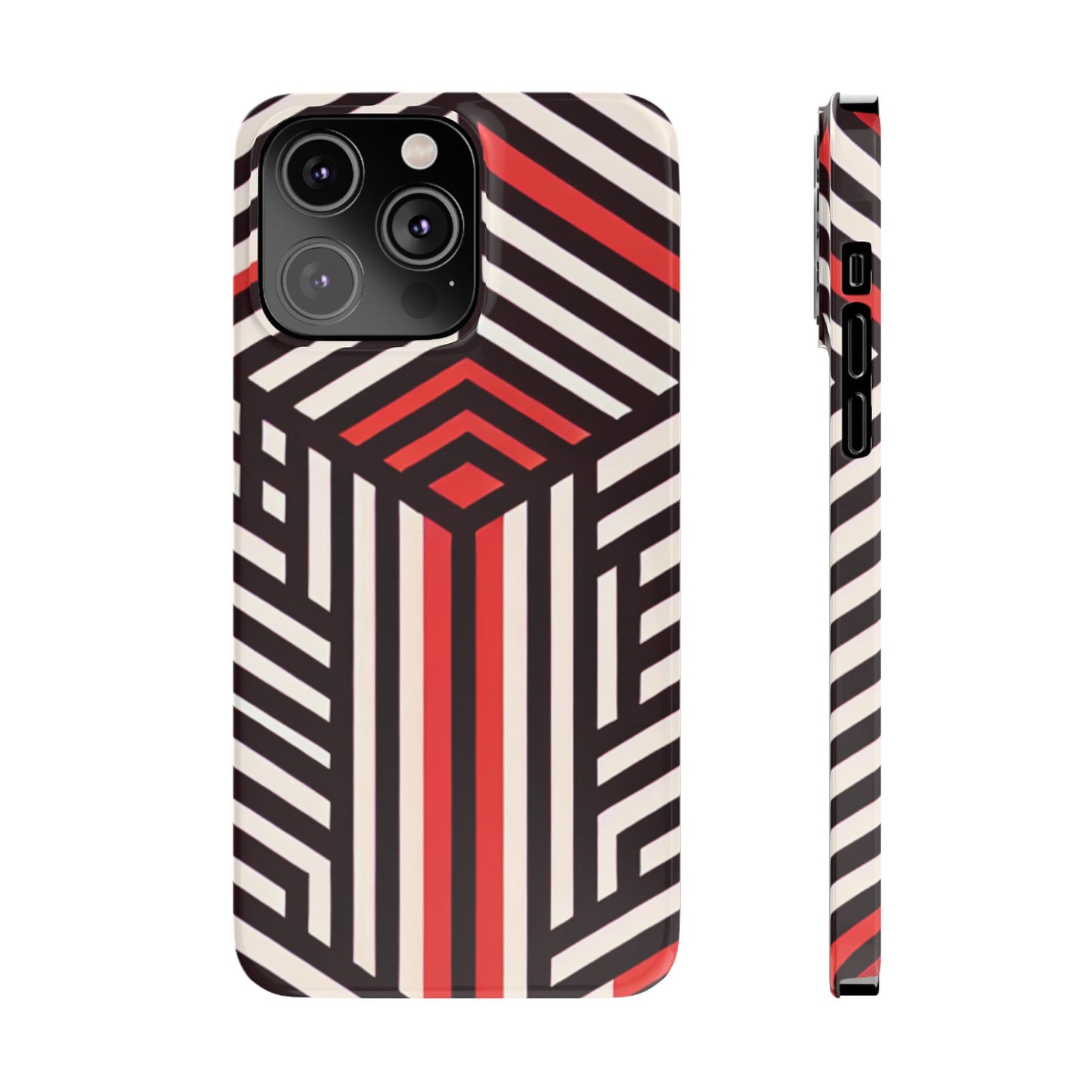 Geometric Slim Phone Case - Modern Abstract Design for Minimalist Style