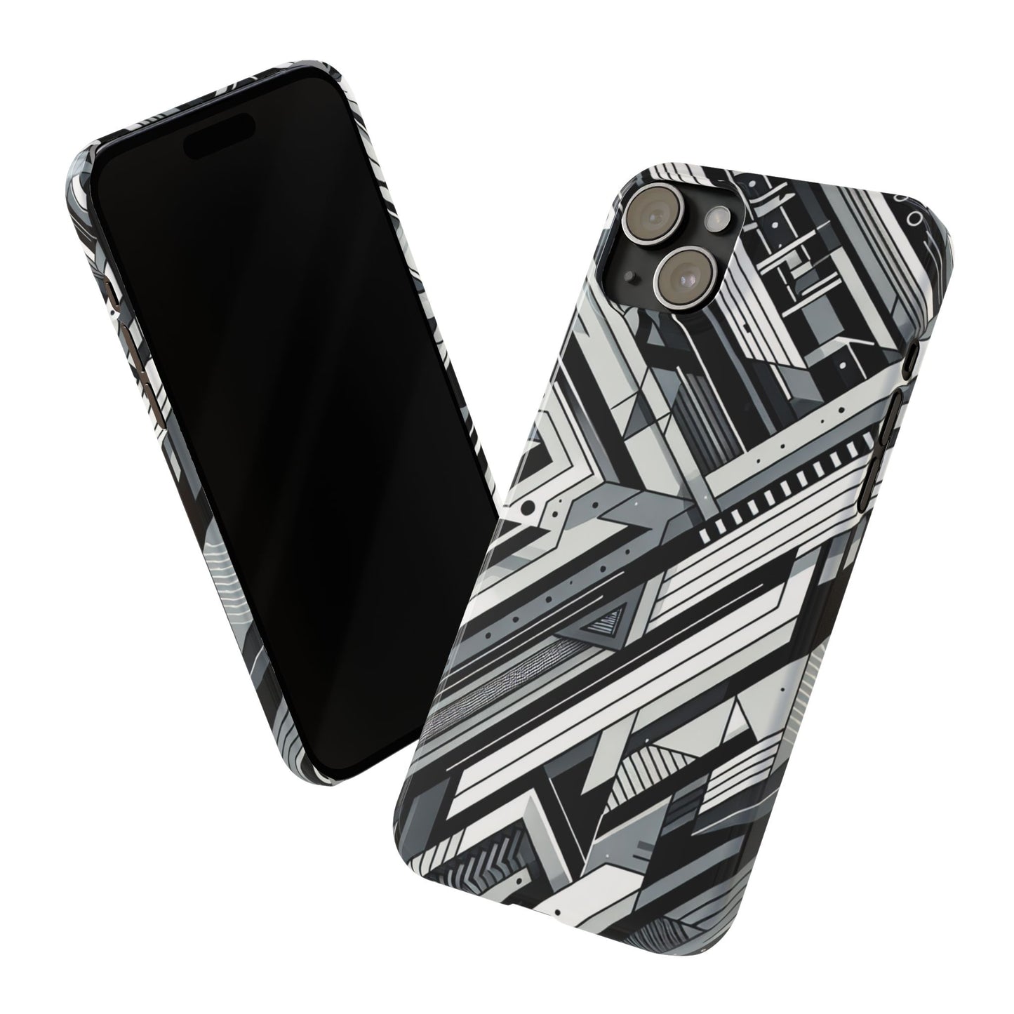 Modern Geometric Slim Phone Case - Stylish Abstract Design