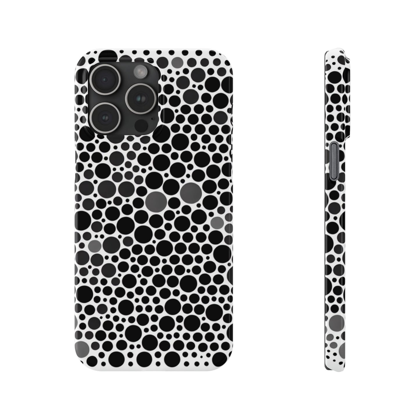 Modern Black Polka Dot Slim Phone Case - Stylish & Protective Cover