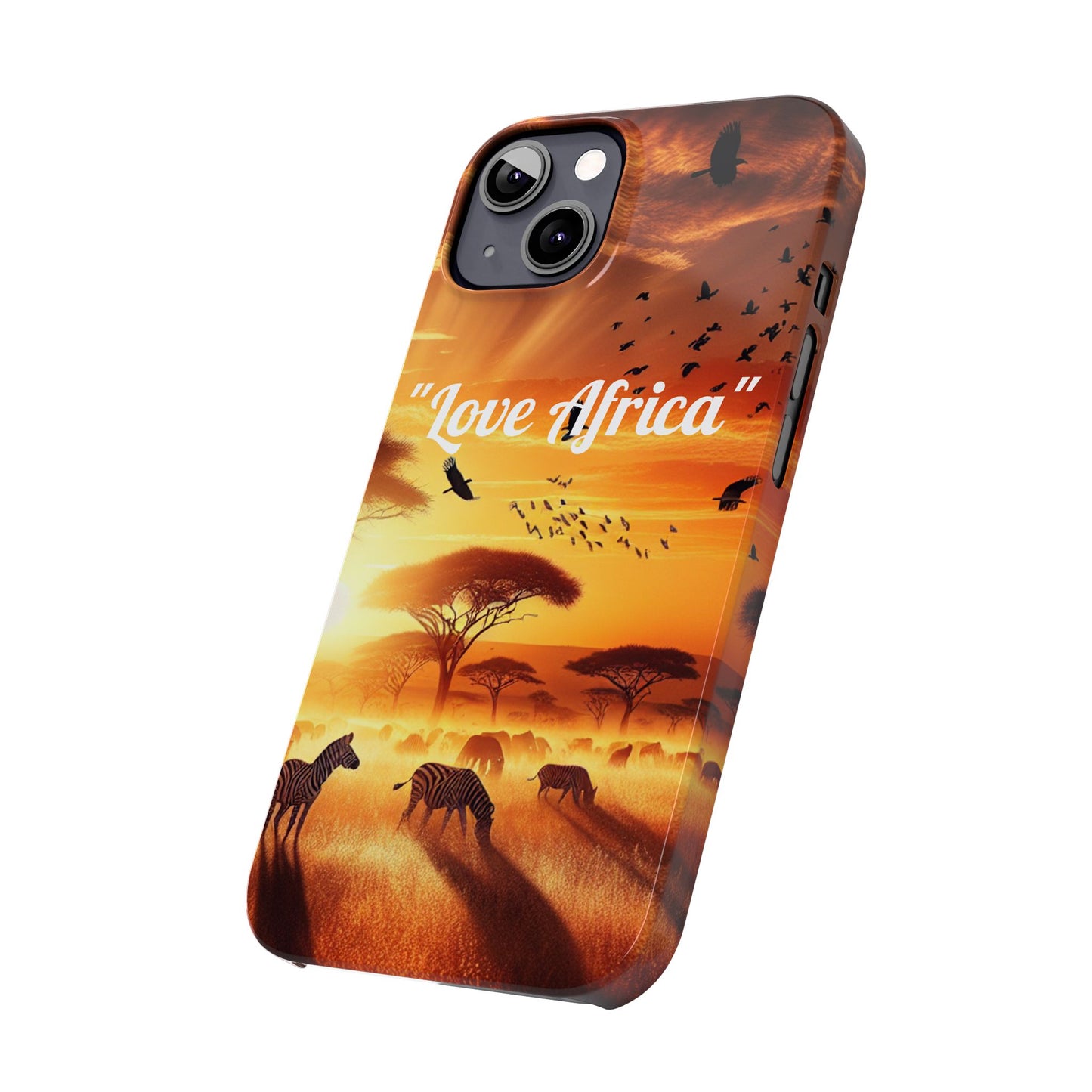 Slim Phone Case - "Love Africa" Sunset Design - Perfect Gift for Nature Lovers