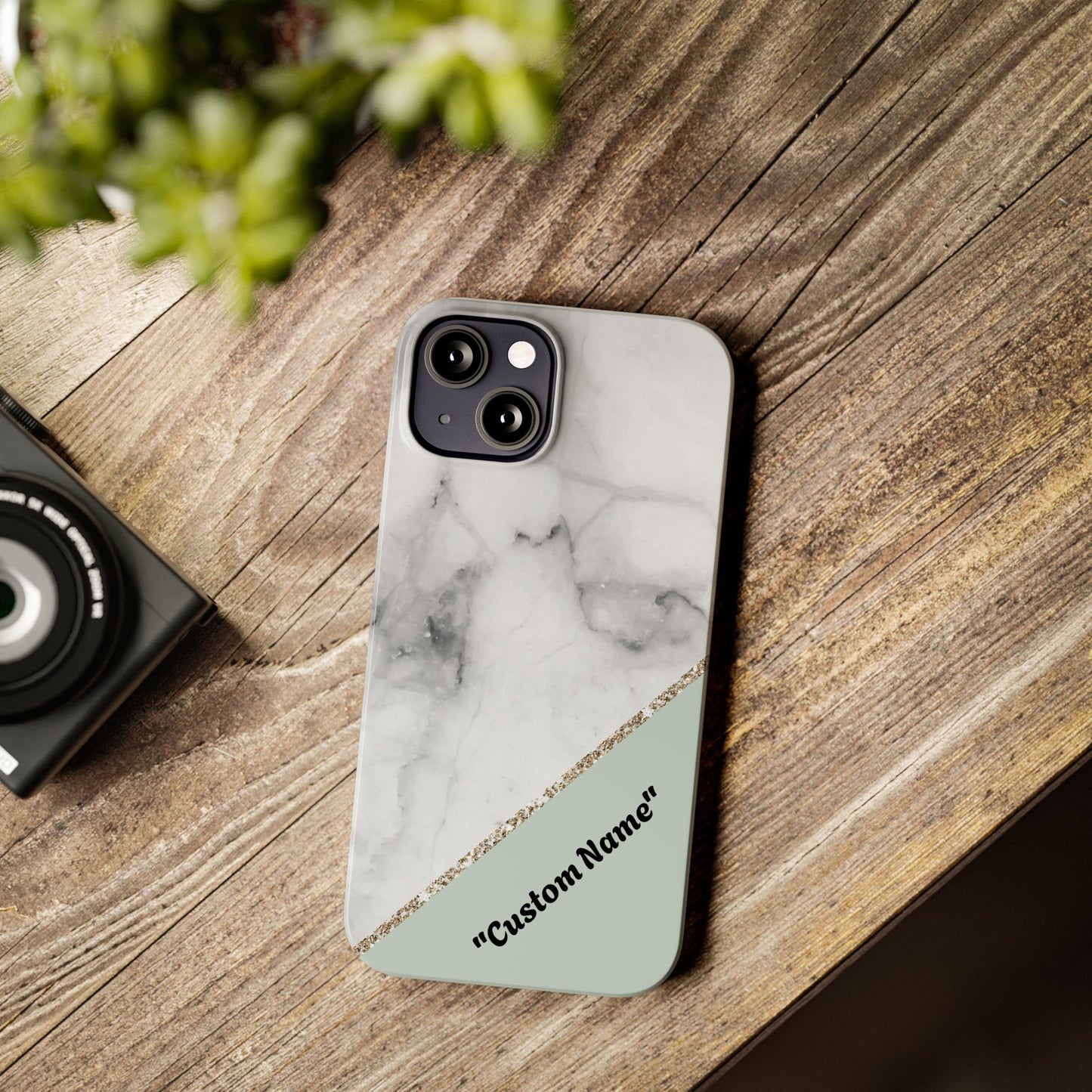 Custom Marble Slim Phone Case - Personalized Design for Trendy Protection