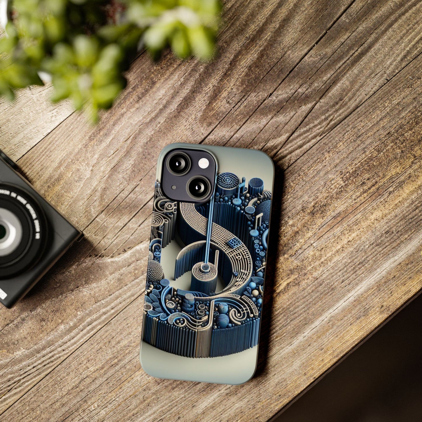 Abstract Musical Note Slim Phone Case - Modern Design for Music Lovers