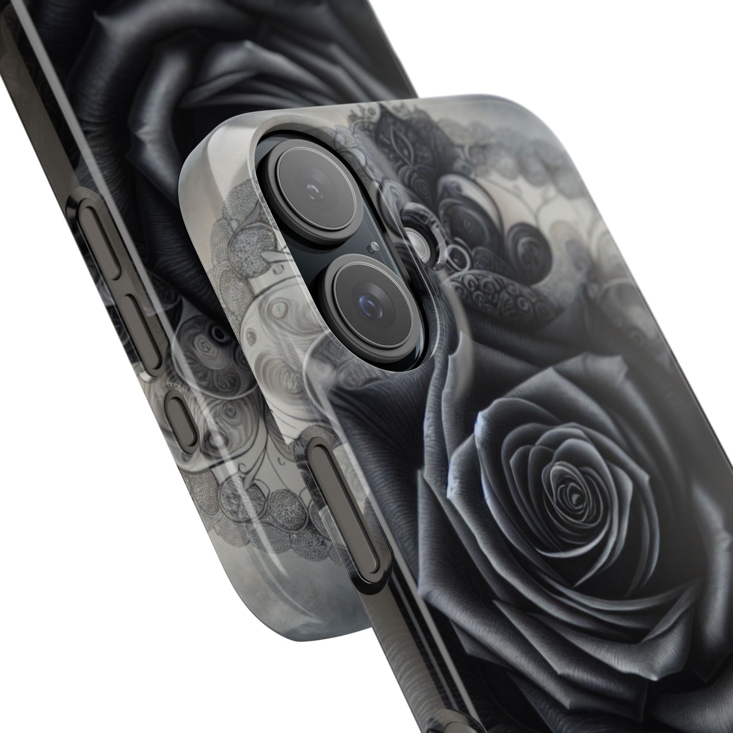 Elegant Black Rose Slim Phone Case for Stylish Protection