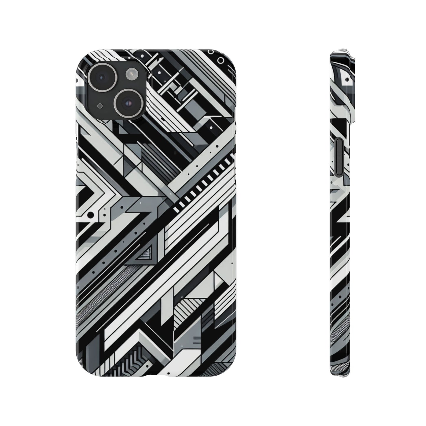 Modern Geometric Slim Phone Case - Stylish Abstract Design