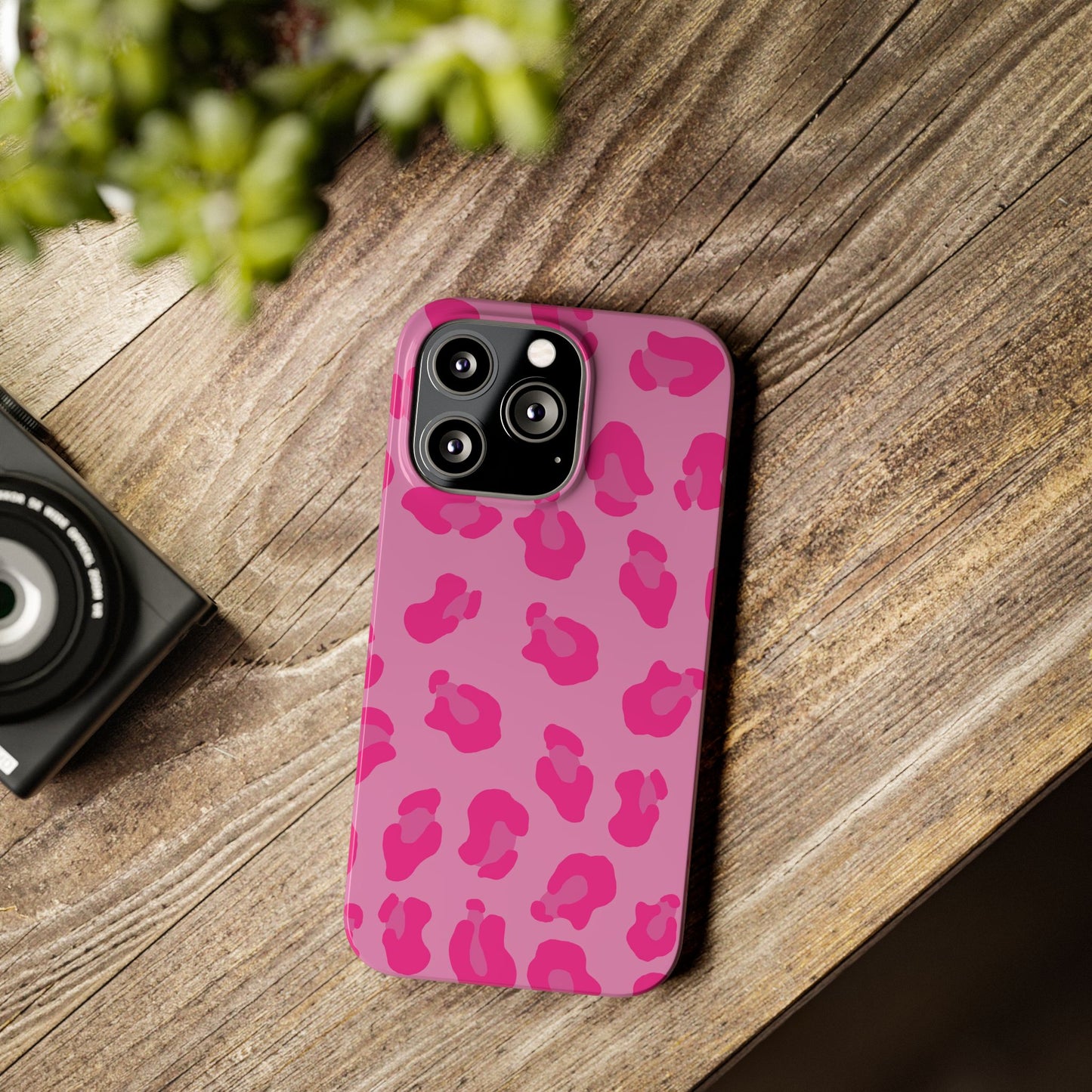 Pink Leopard Print Slim Phone Case - Stylish & Trendy Protection