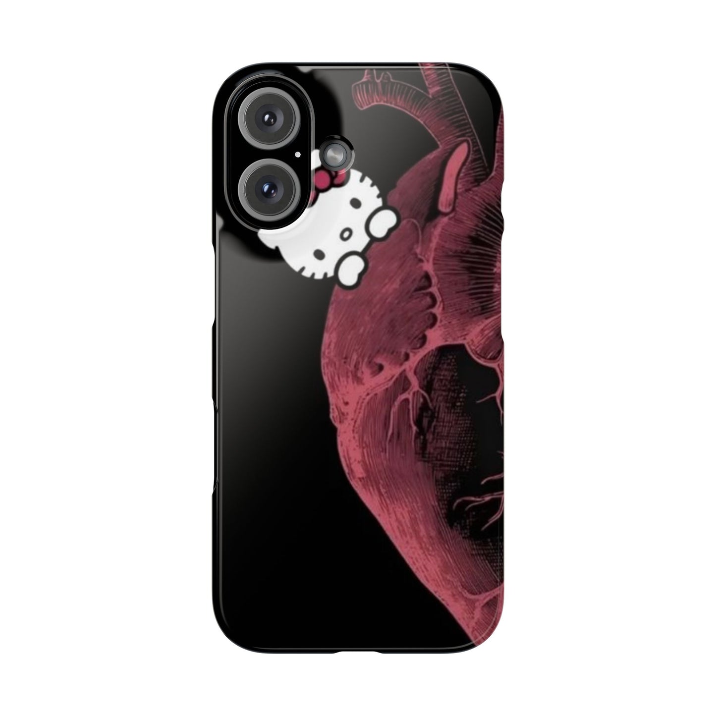 Cute Heartbeat Hello Kitty Slim Phone Case - Stylish Phone Cover for Cat Lovers