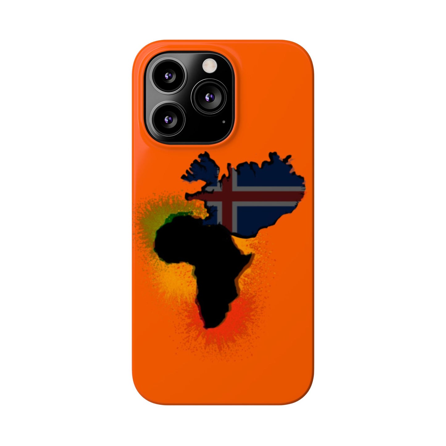 Bold African Map Slim Phone Case with Icelandic Flag