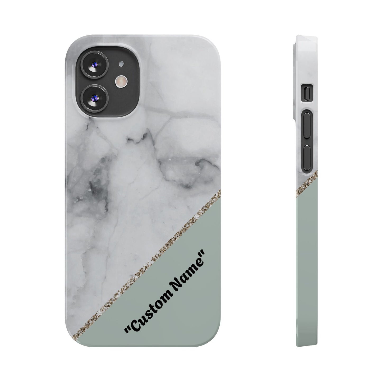 Custom Marble Slim Phone Case - Personalized Design for Trendy Protection